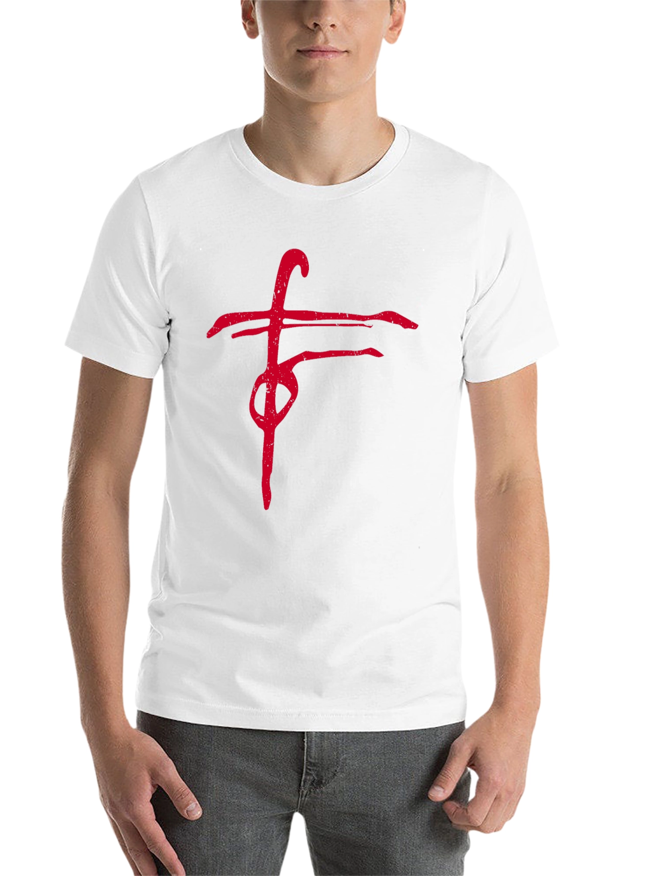 Black Black T-Shirt with Red Abstract Graphic view 14
