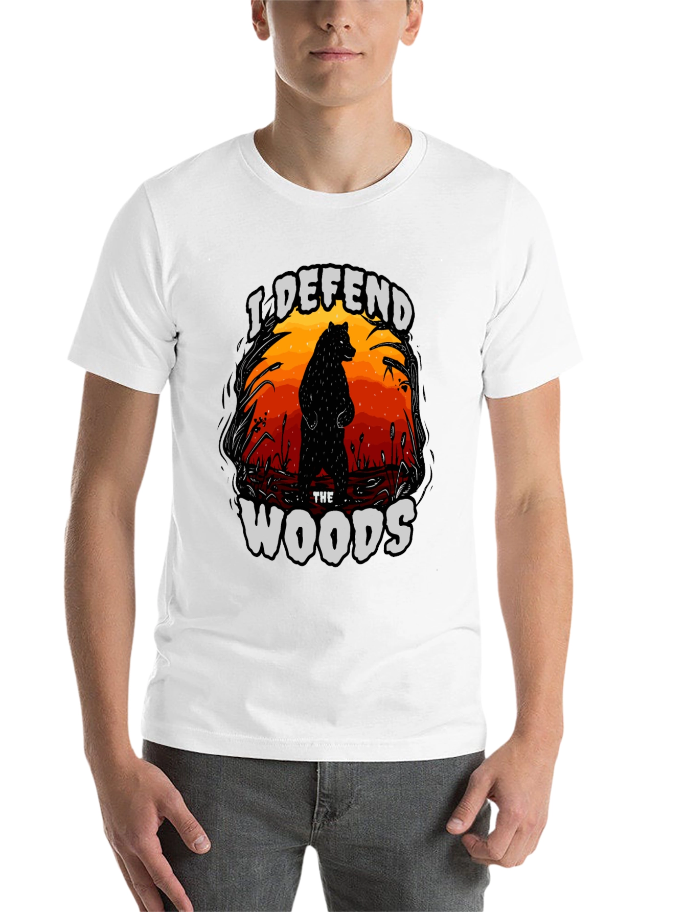 Black I Defend The Woods Graphic Tee - Black view 14