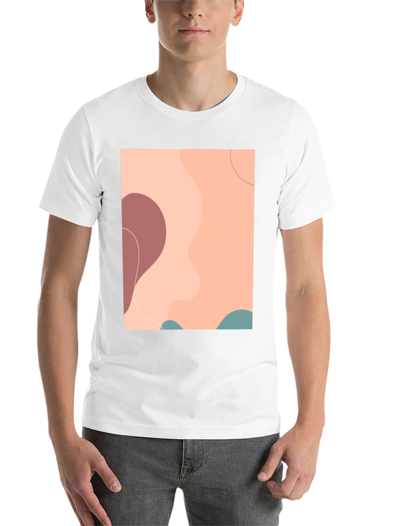 Black Abstract Graphic Print Men's Black T-Shirt view 14