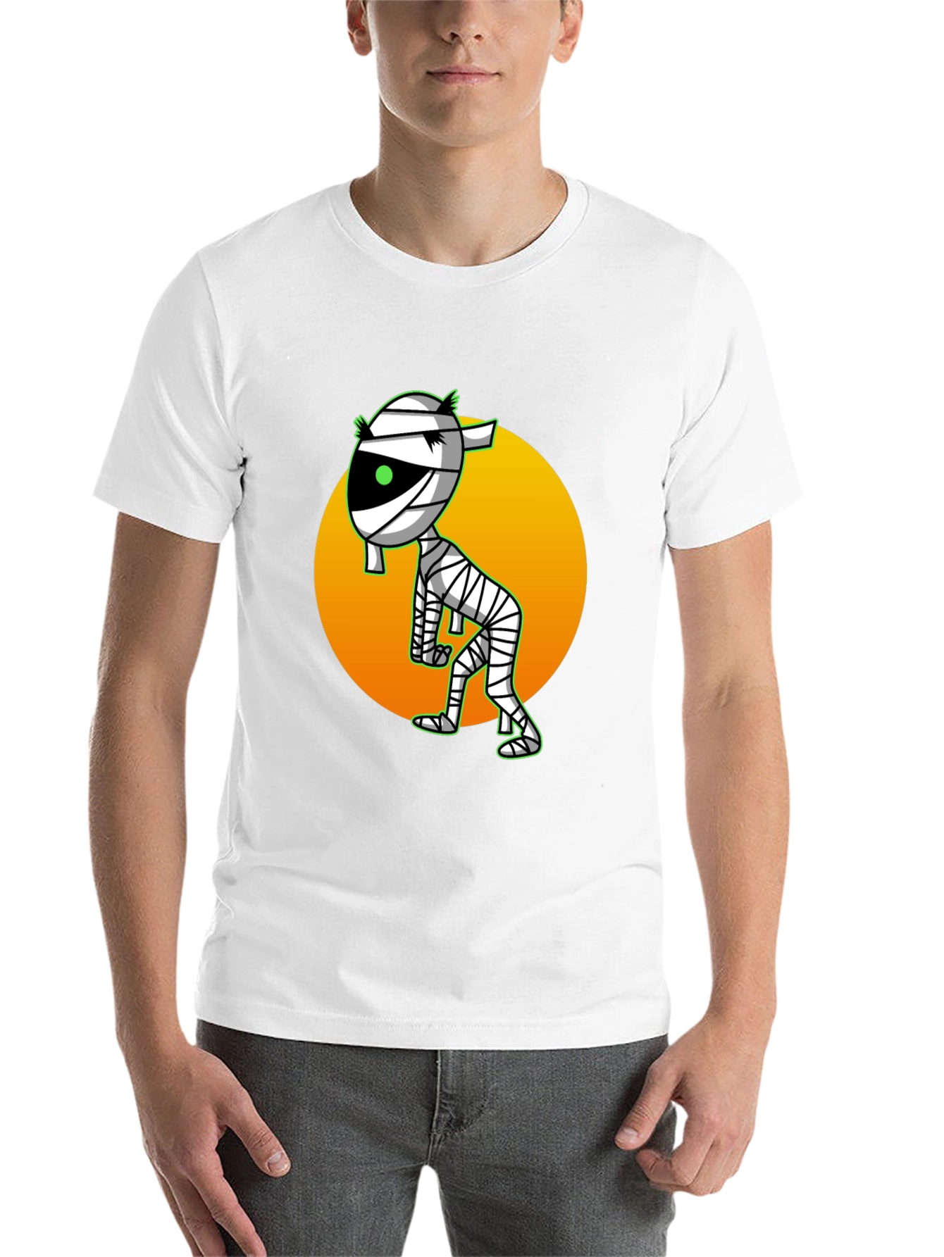 Black Mummy Cartoon T-Shirt - Spooky Fun view 14