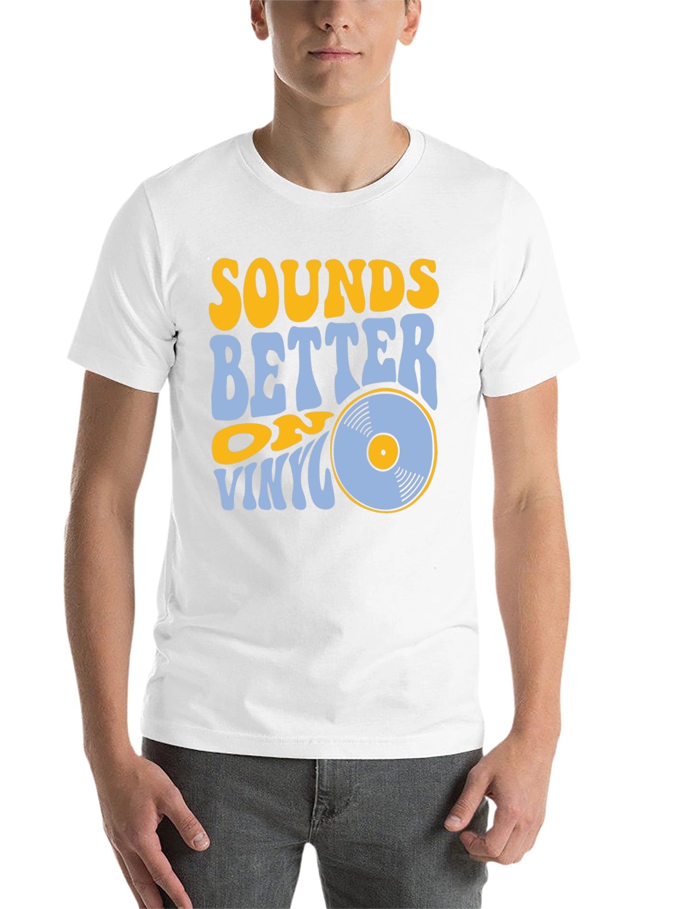 Black Sounds Better on Vinyl Black T-Shirt view 14