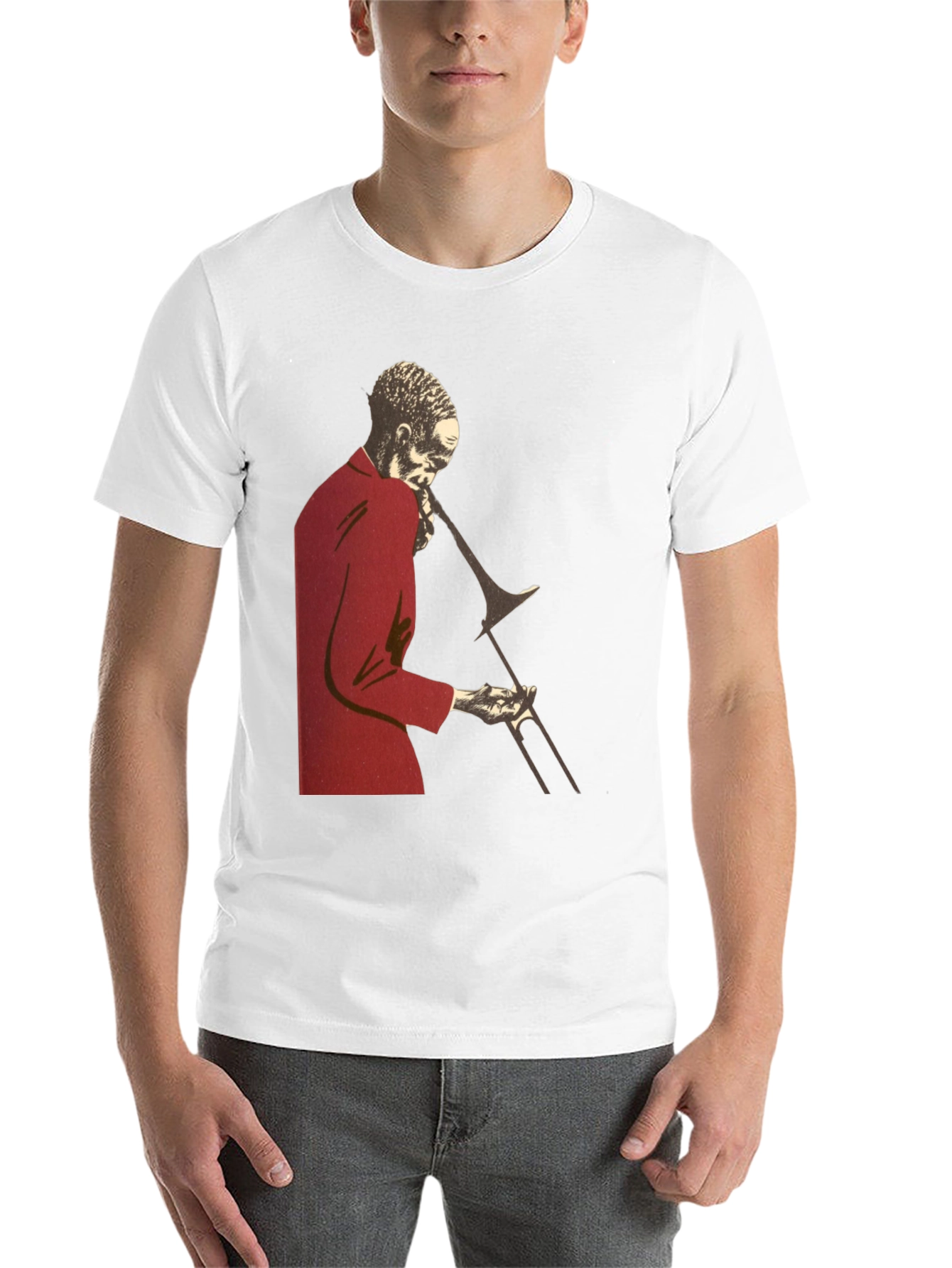 Black Jazz Trombone Player T-Shirt - Black view 14