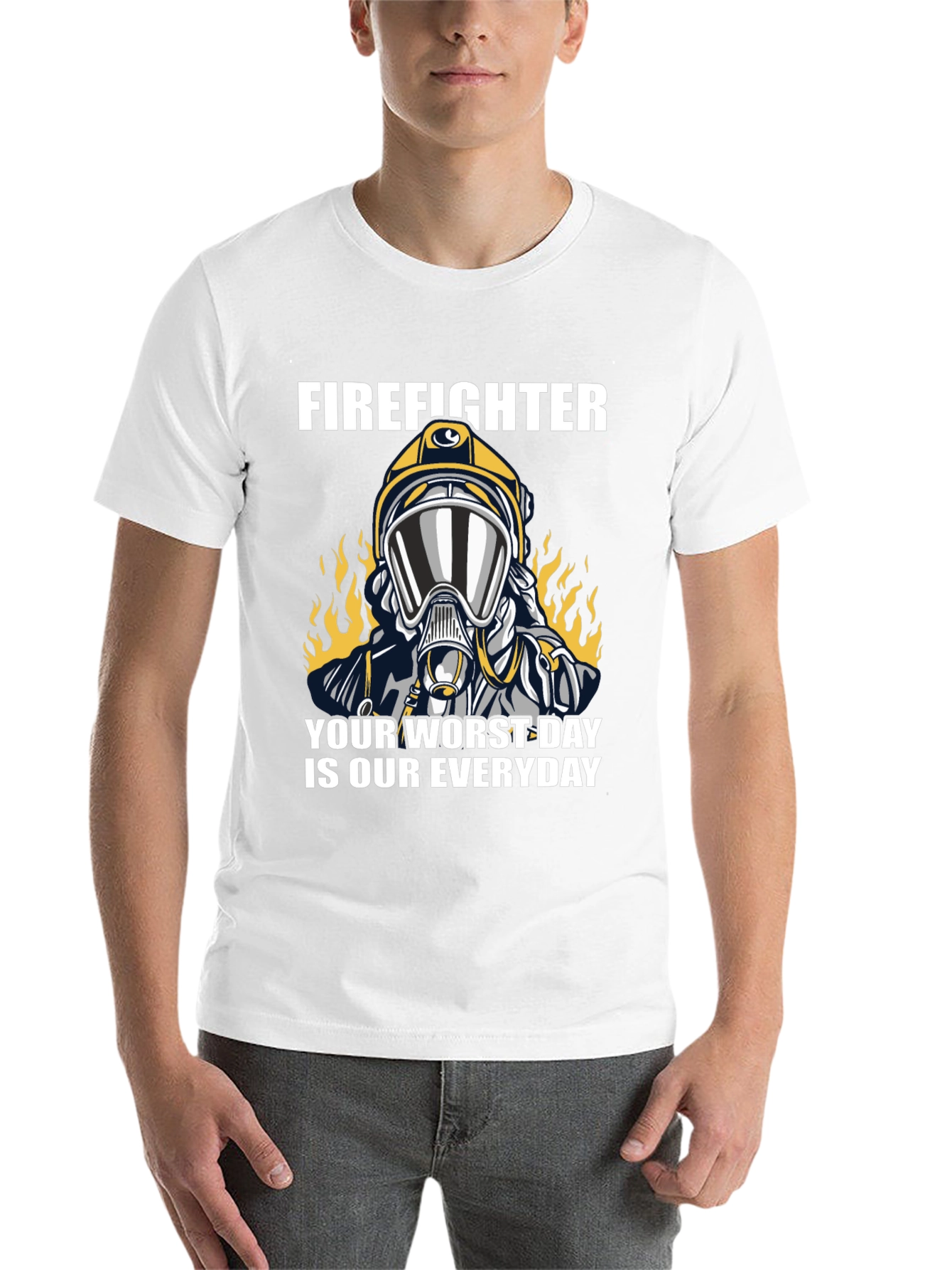 Black Firefighter T-Shirt - Your Worst Day view 14