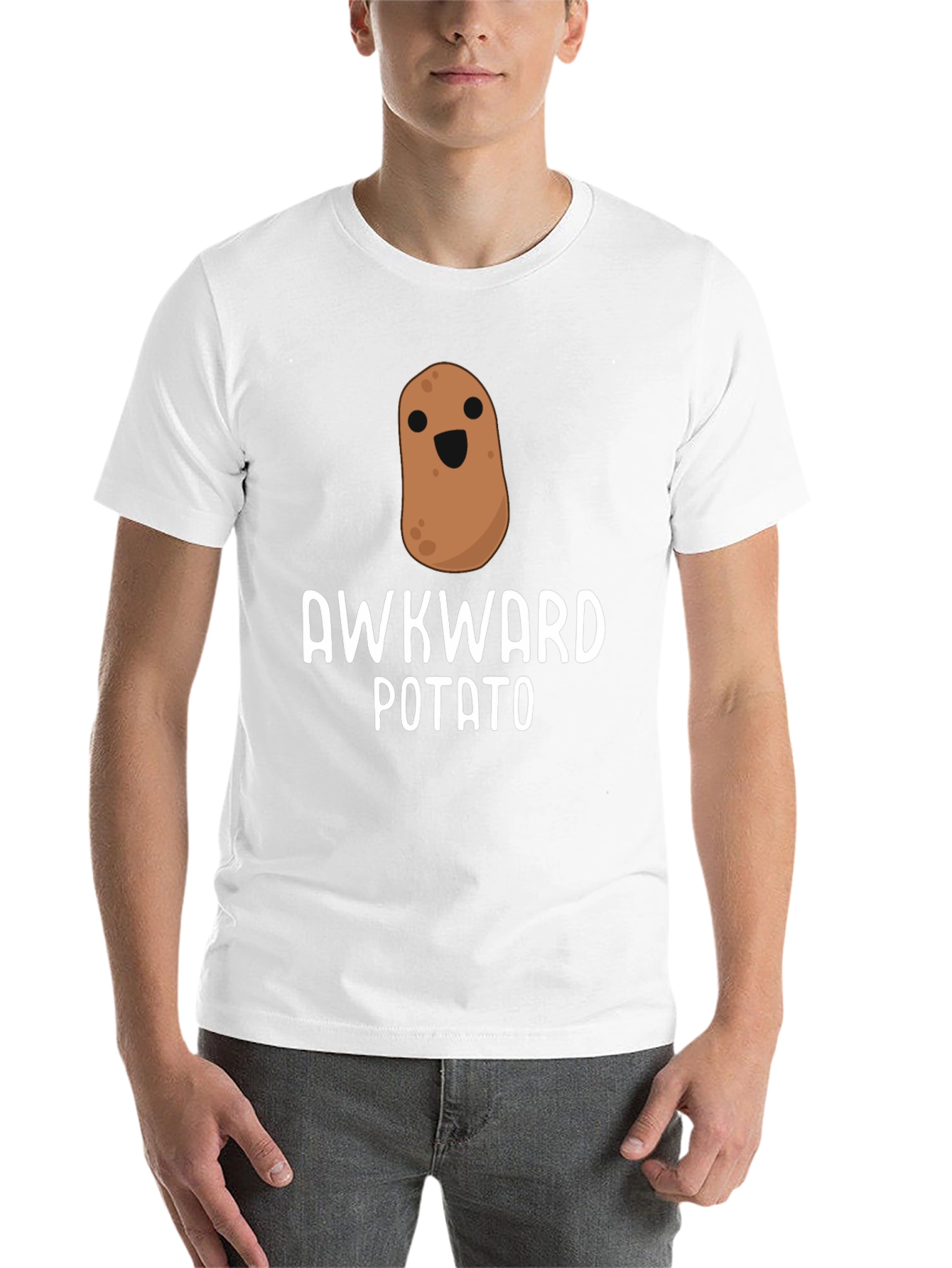 Black Awkward Potato Graphic Tee - Funny Novelty T-Shirt view 14