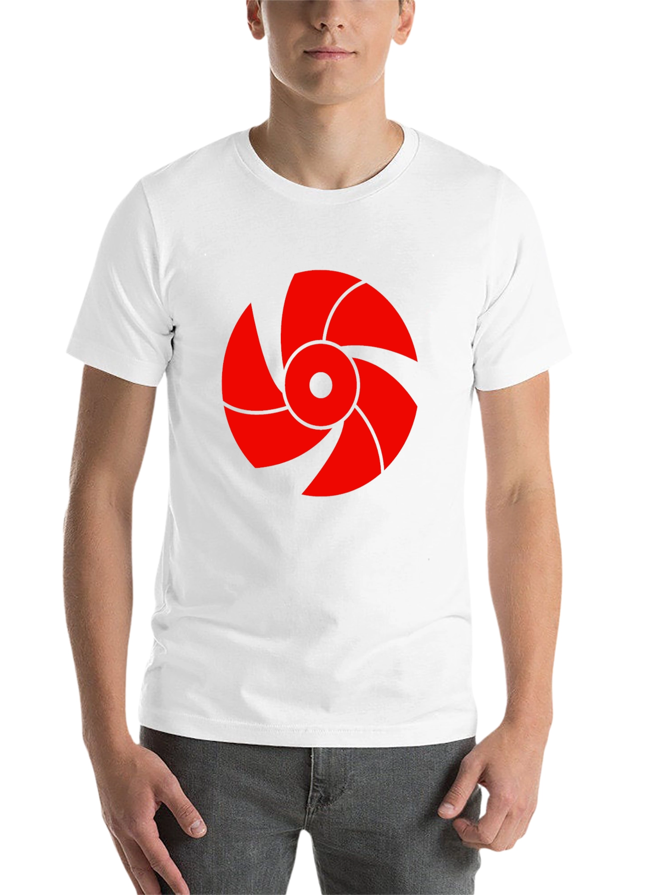 Black Red Fan Graphic Black T-Shirt view 14