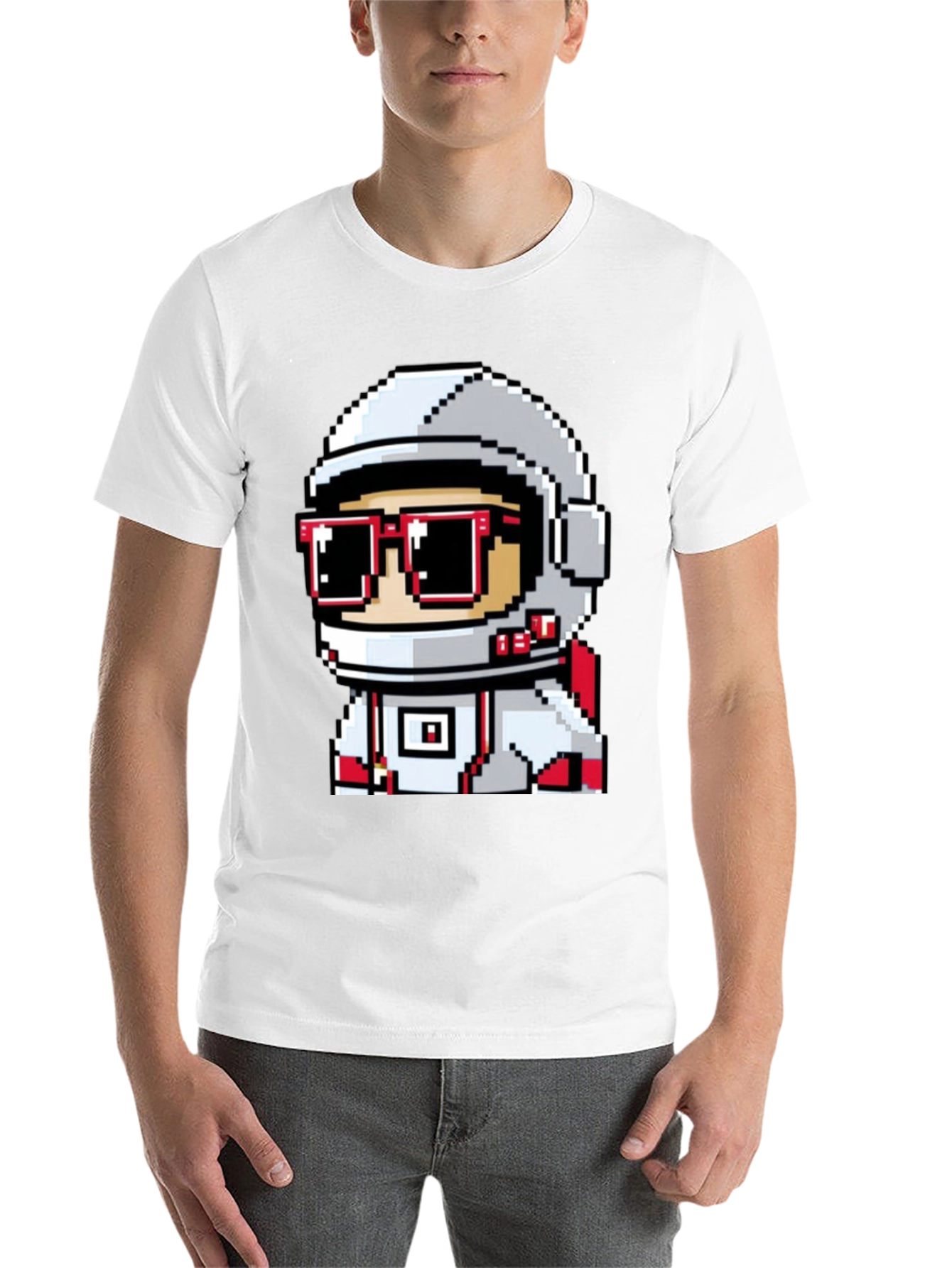 Black Pixel Astronaut Graphic T-Shirt - Cool Space Design view 14