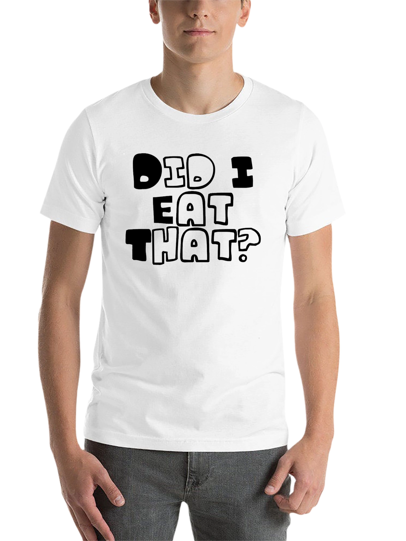 Black Did I Eat That? Graphic Tee - Humorous Black T-Shirt view 14