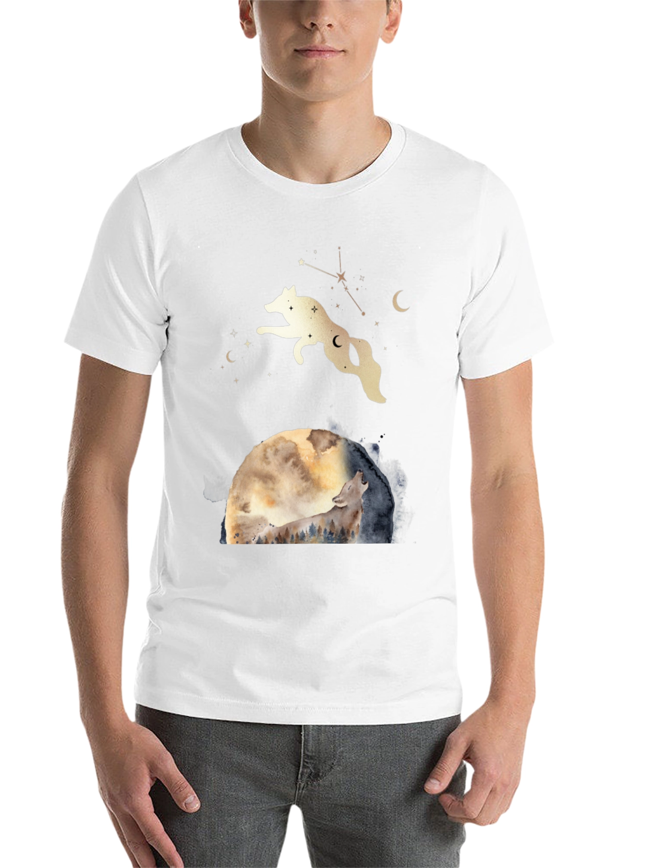 Black Wolf Moon Graphic Tee - Celestial T-Shirt view 14