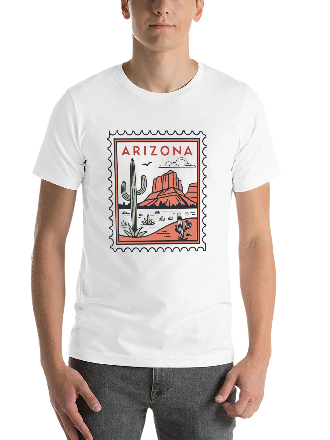 Black Arizona Desert Graphic Tee - Black Cotton T-Shirt view 14