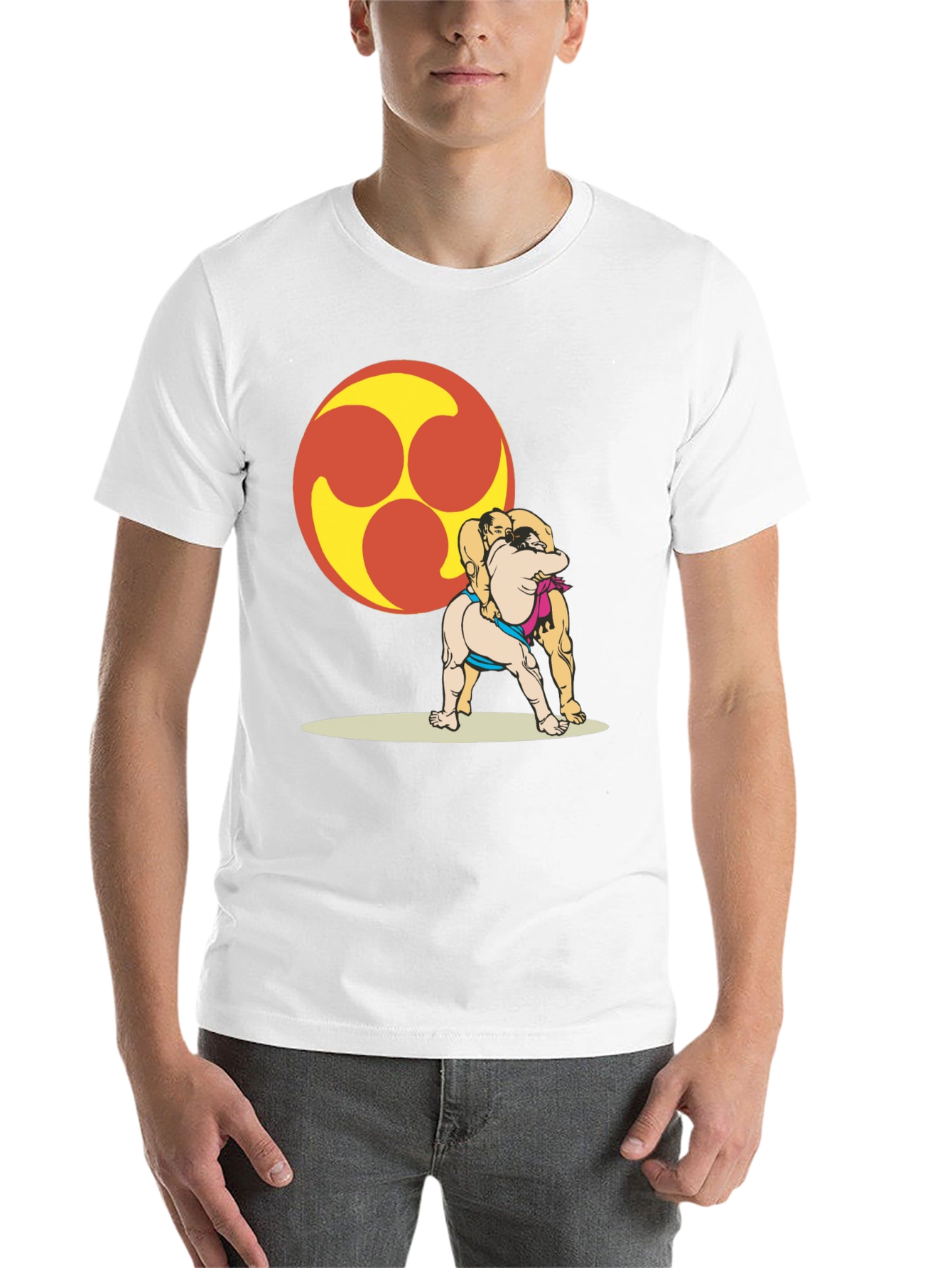 Black Sumo Wrestlers T-Shirt - Unique Graphic Tee view 14