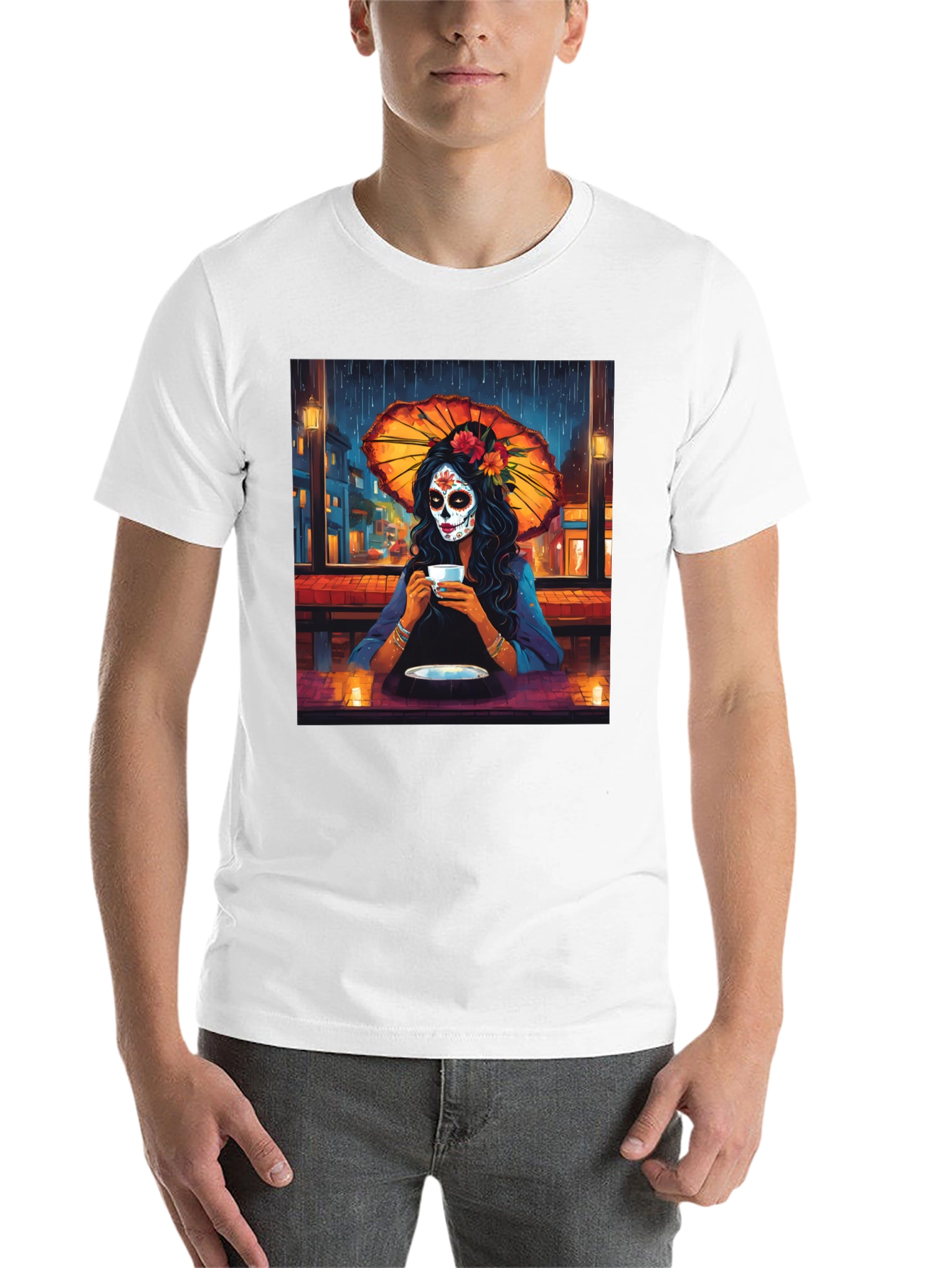 Black Sugar Skull Girl T-Shirt - Day of the Dead Art Tee view 14