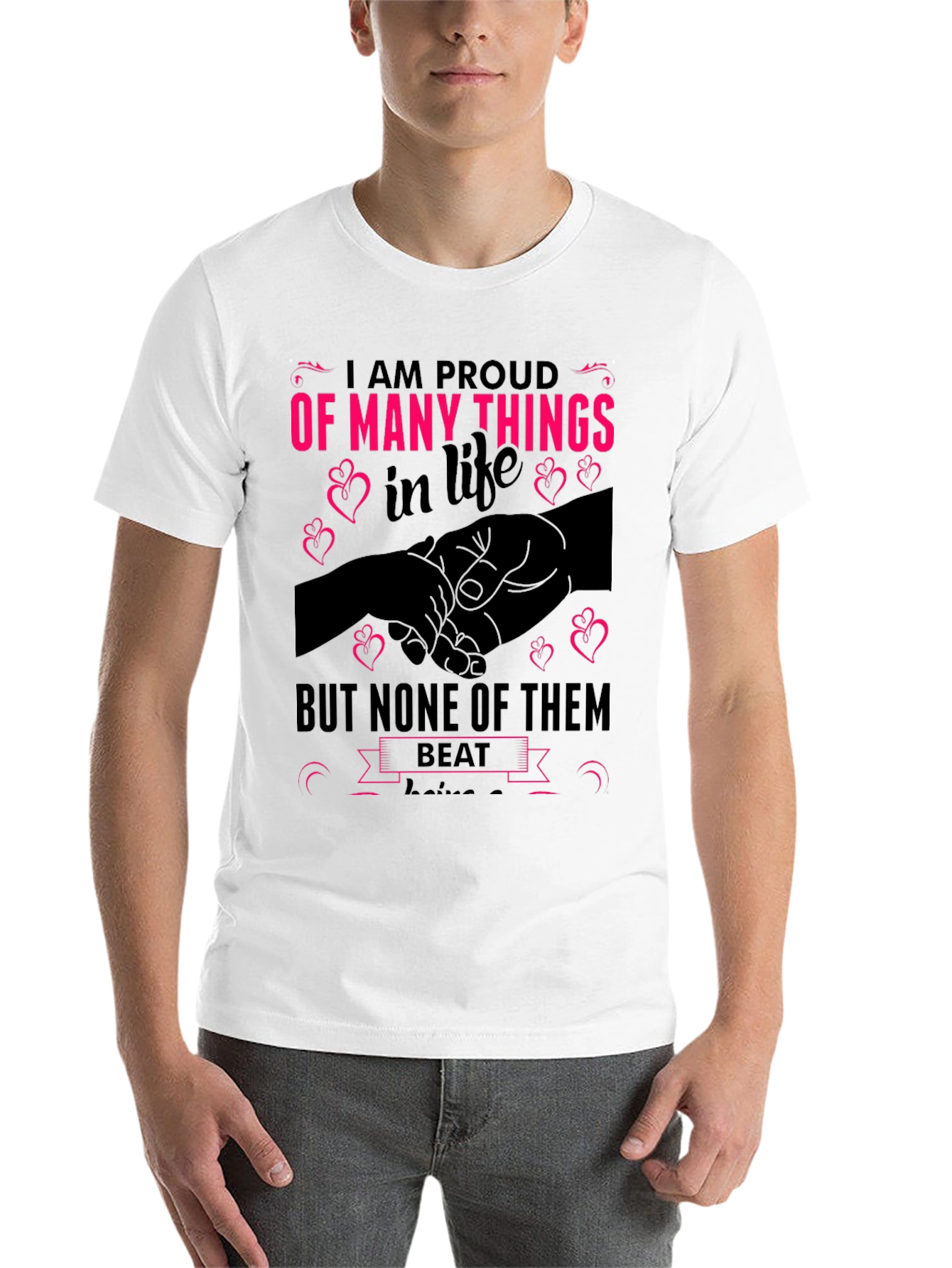 Black Proud Parent Black Graphic T-Shirt view 14