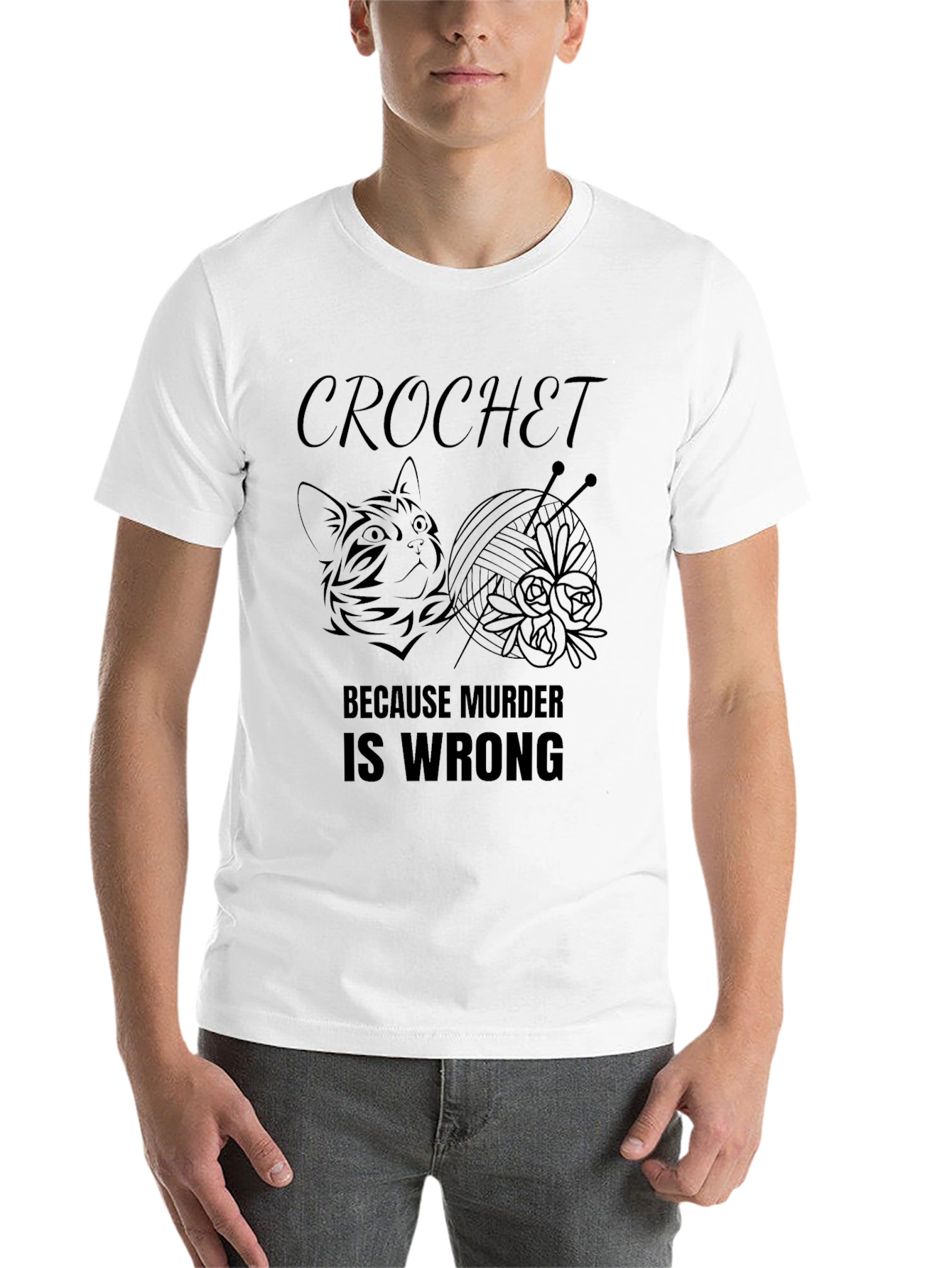 Crochet Because Murder Is Wrong T-Shirt - 14