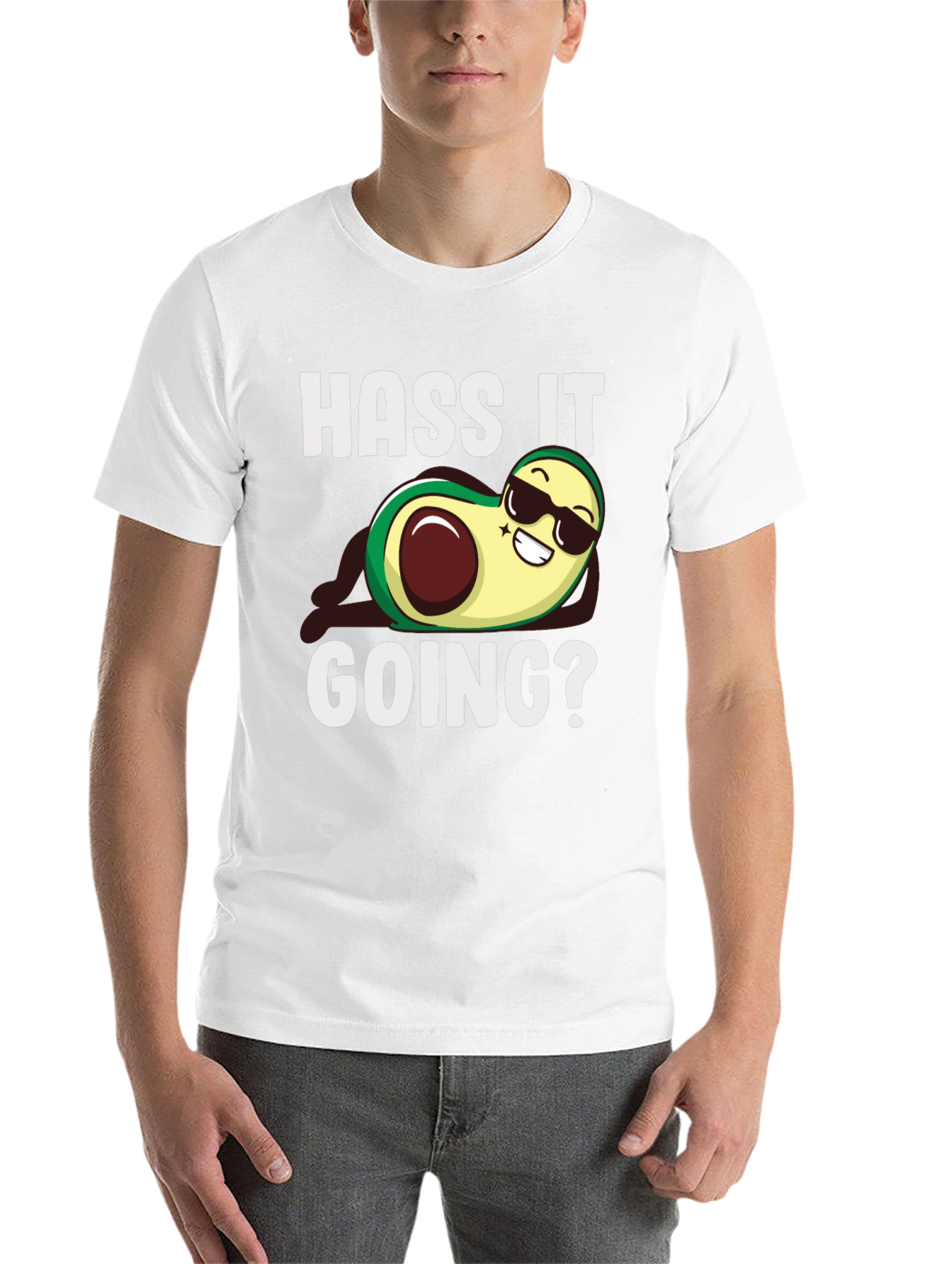 Black Hass It Going? Avocado Graphic T-Shirt - Funny Pun Tee view 14