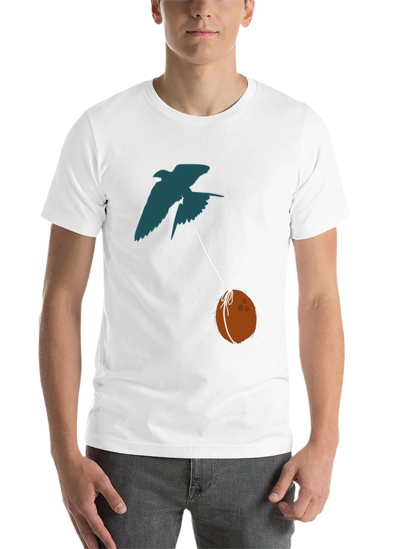 Black Swallow Carrying Coconut T-Shirt - Black view 14