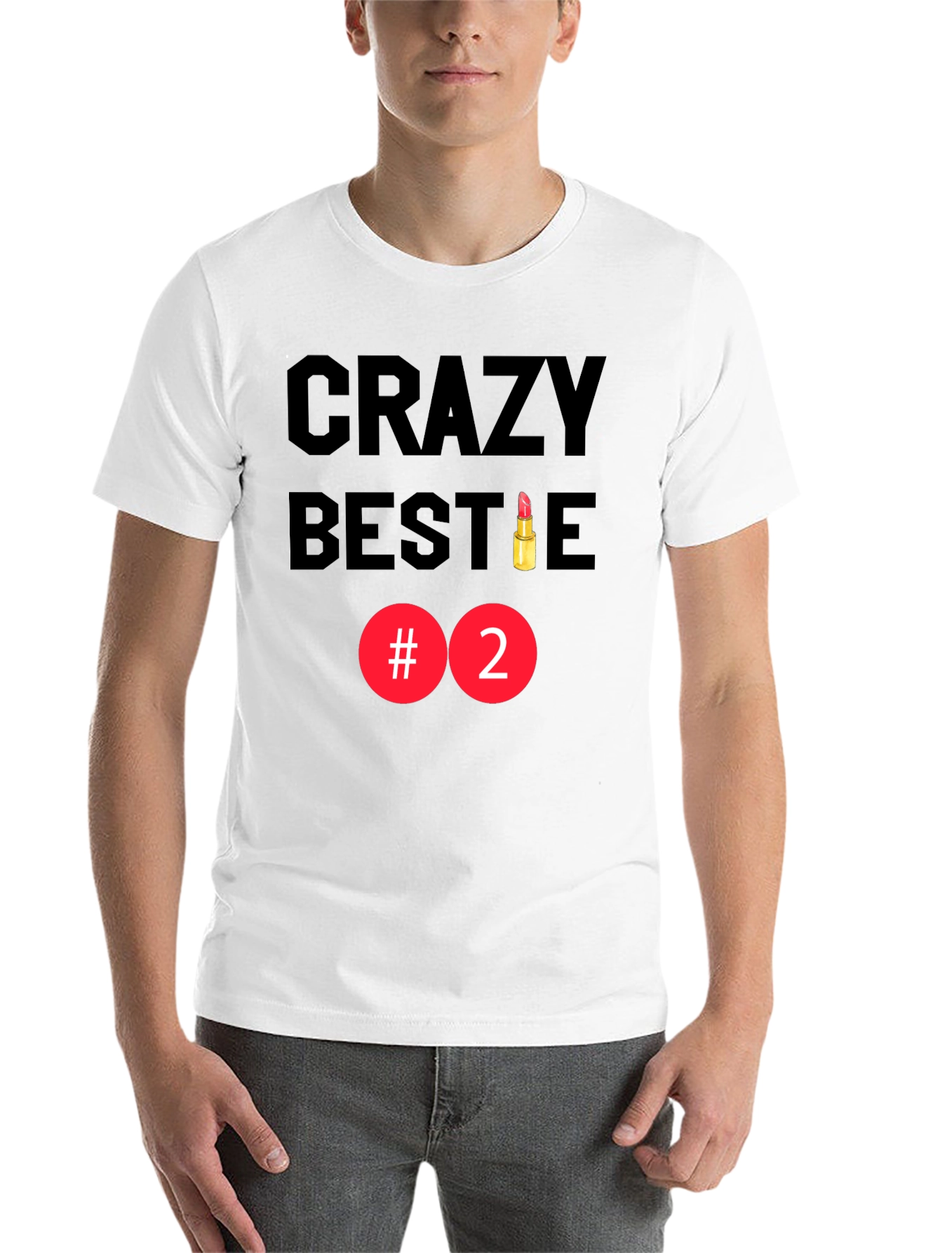 Black Crazy Bestie #2 Black Graphic Tee view 14