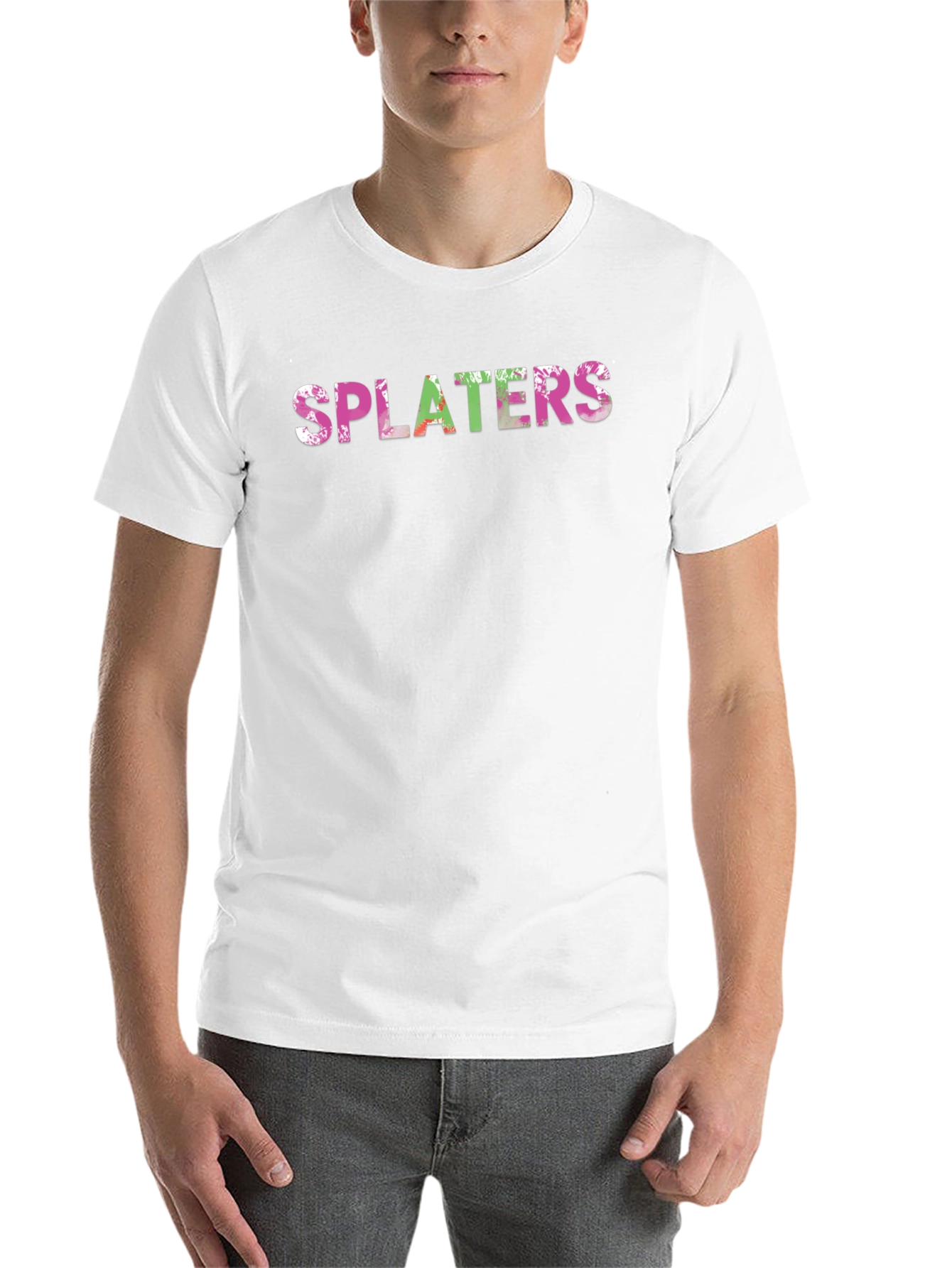 Black Splaters Graphic Print Black T-Shirt view 14