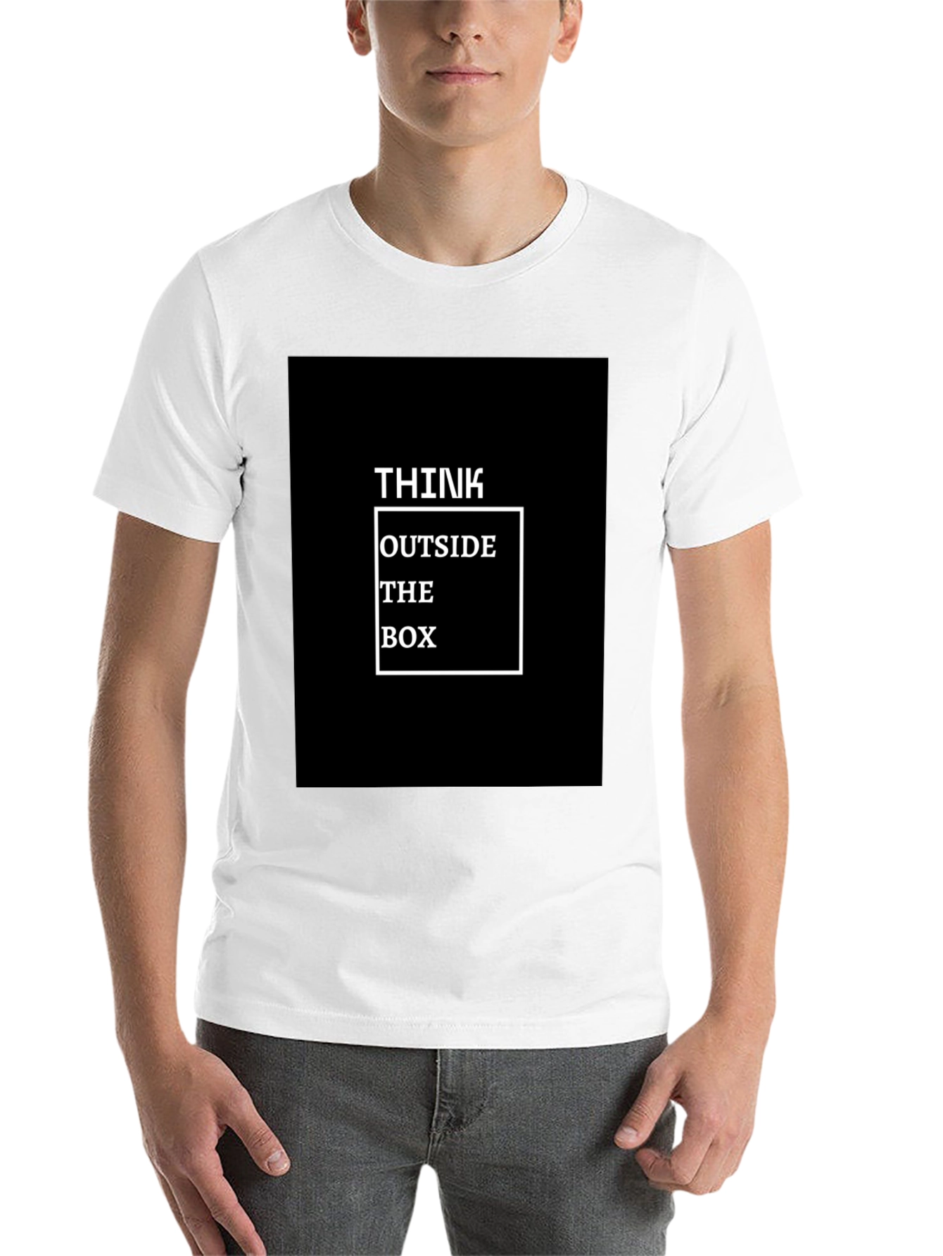 Black Think Outside The Box Graphic T-Shirt view 14