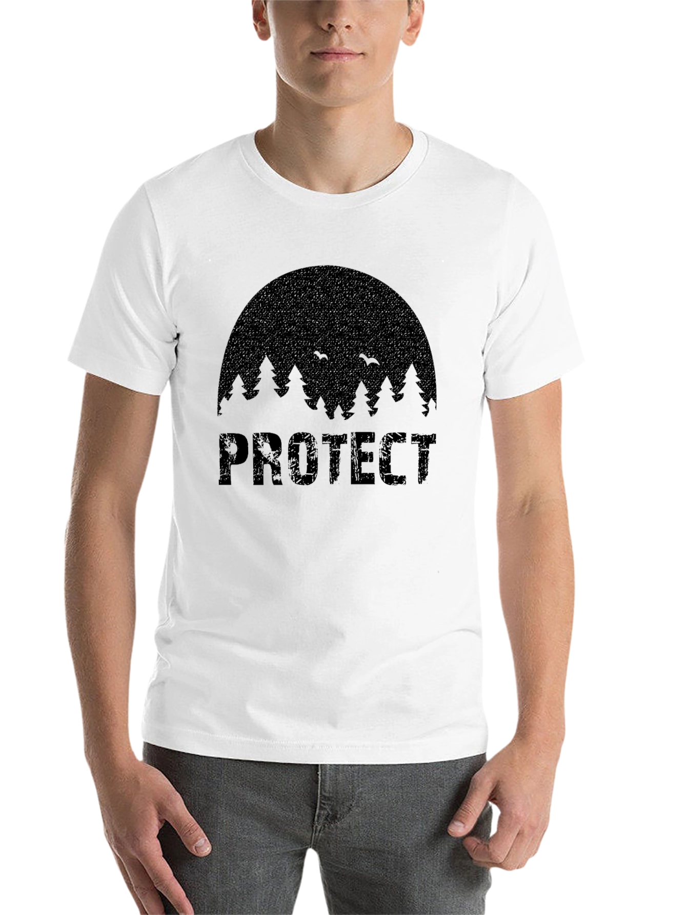 Black Protect Nature Black Graphic T-Shirt view 14