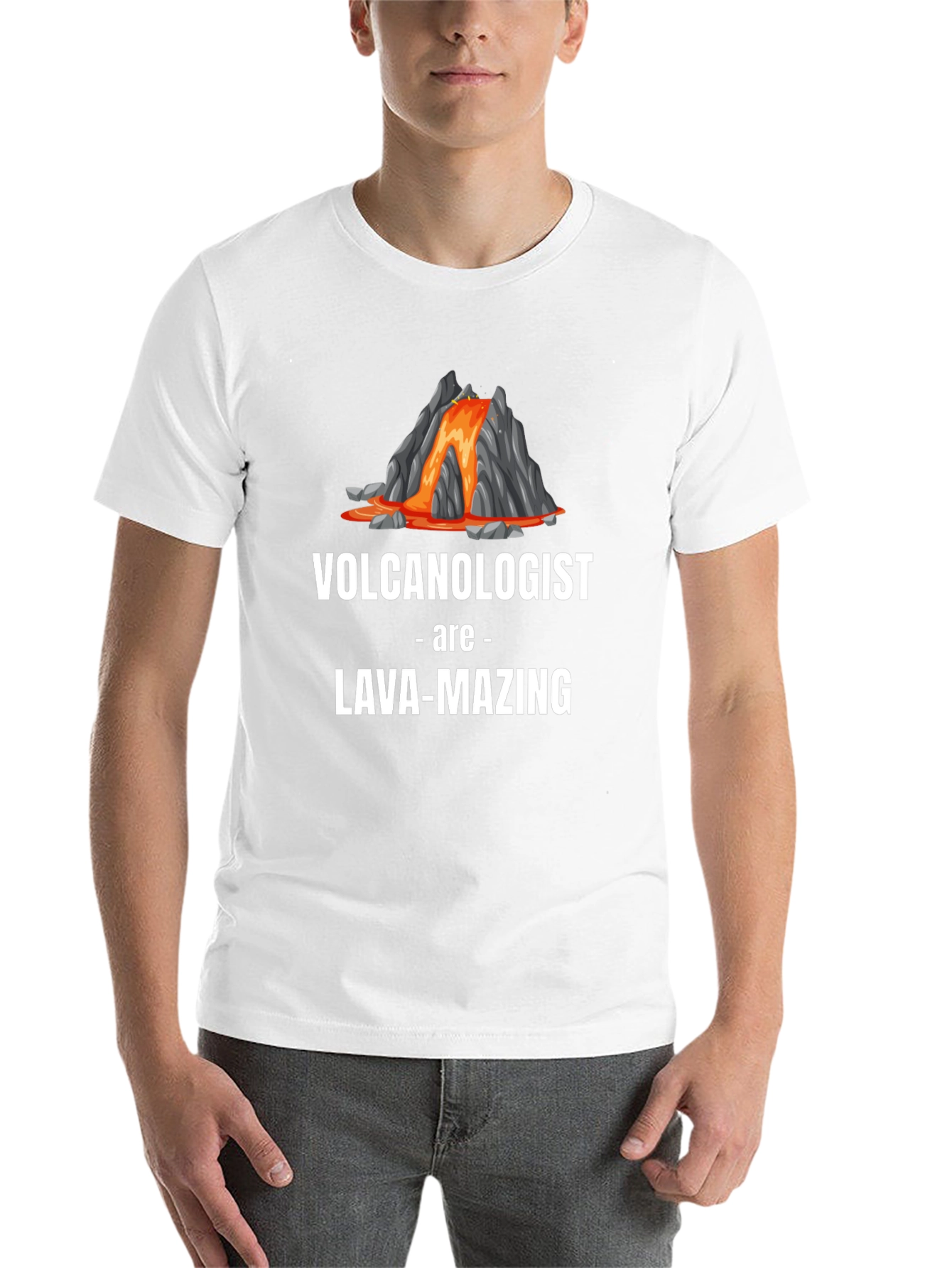 Black Volcanologist Lava-Mazing Funny Graphic T-Shirt view 14