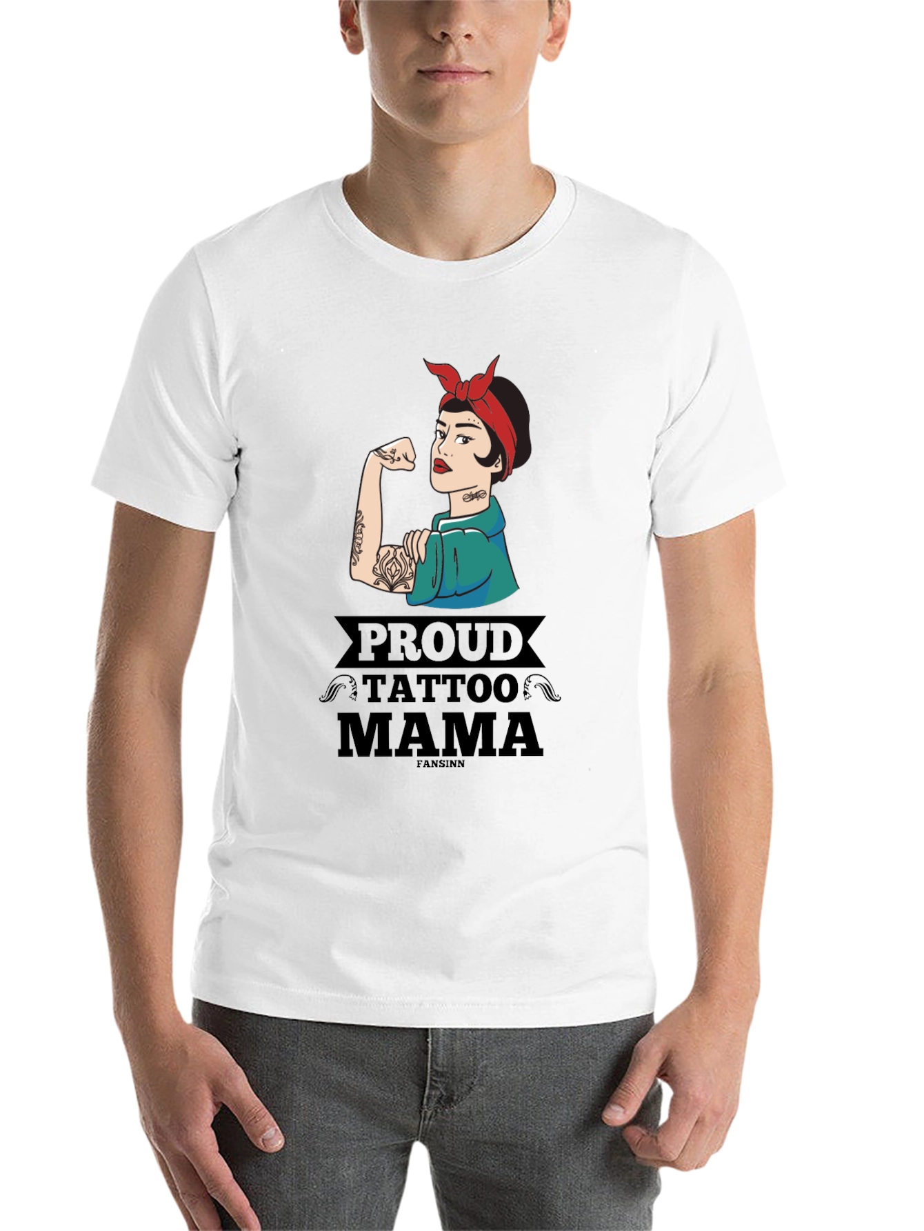 Black Proud Tattoo Mama Graphic T-Shirt view 14