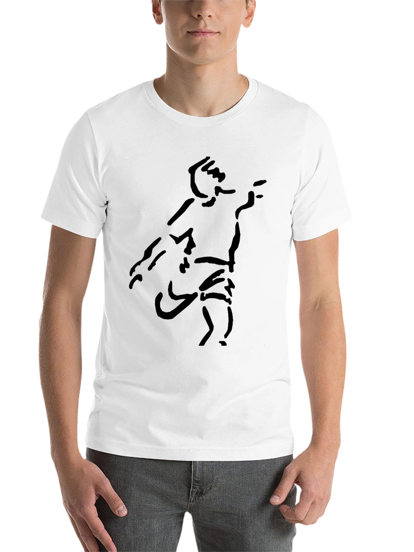 Black Abstract Figure Black Tee view 14