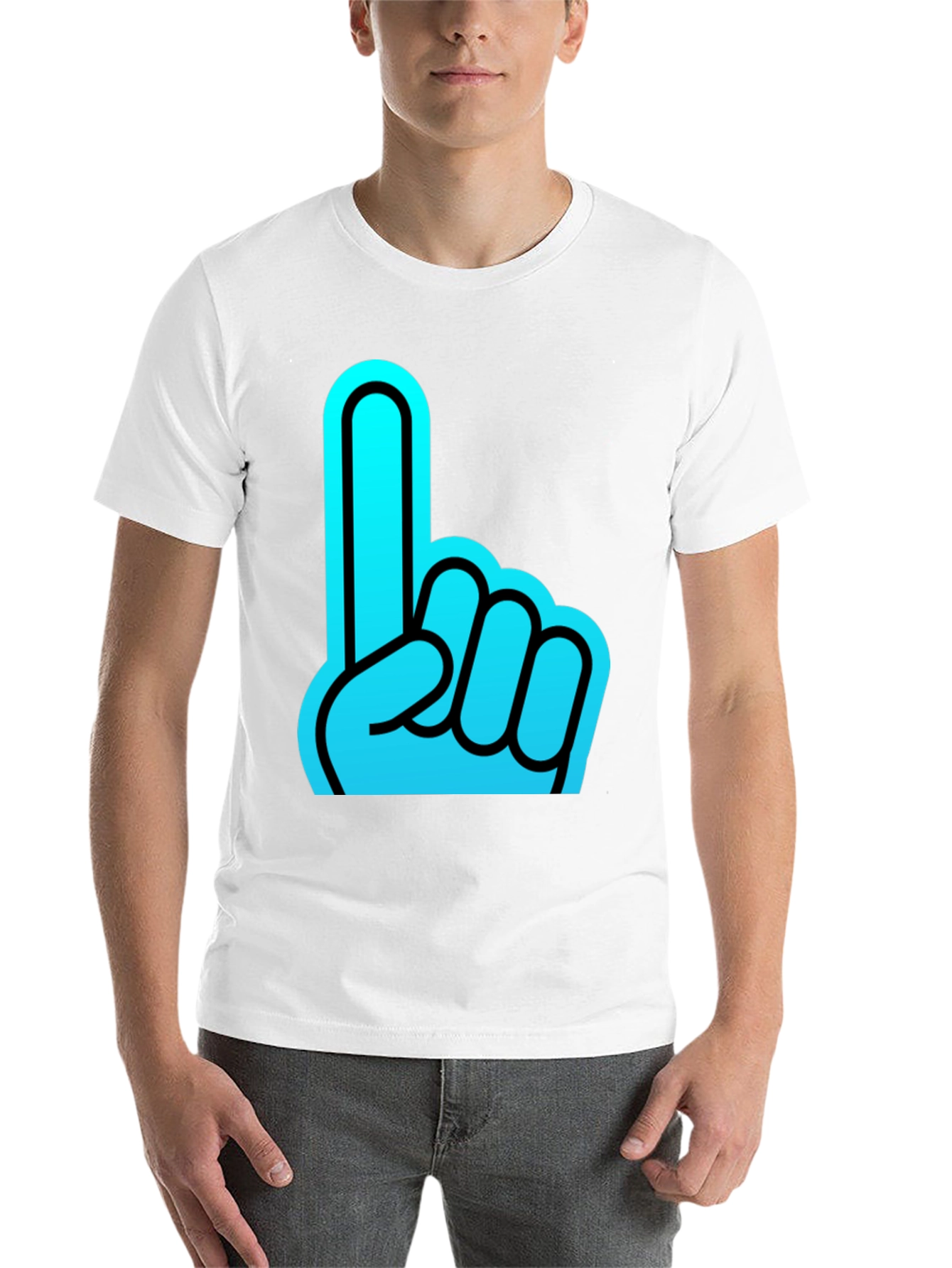 Black Foam Finger Graphic Black T-Shirt view 14