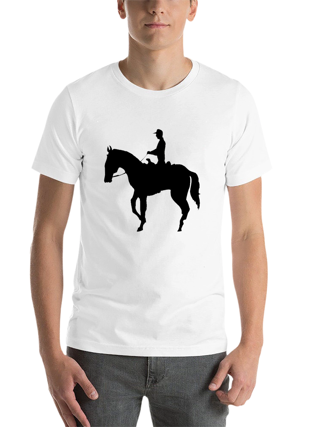 Black Black Horse Rider Silhouette T-Shirt view 14