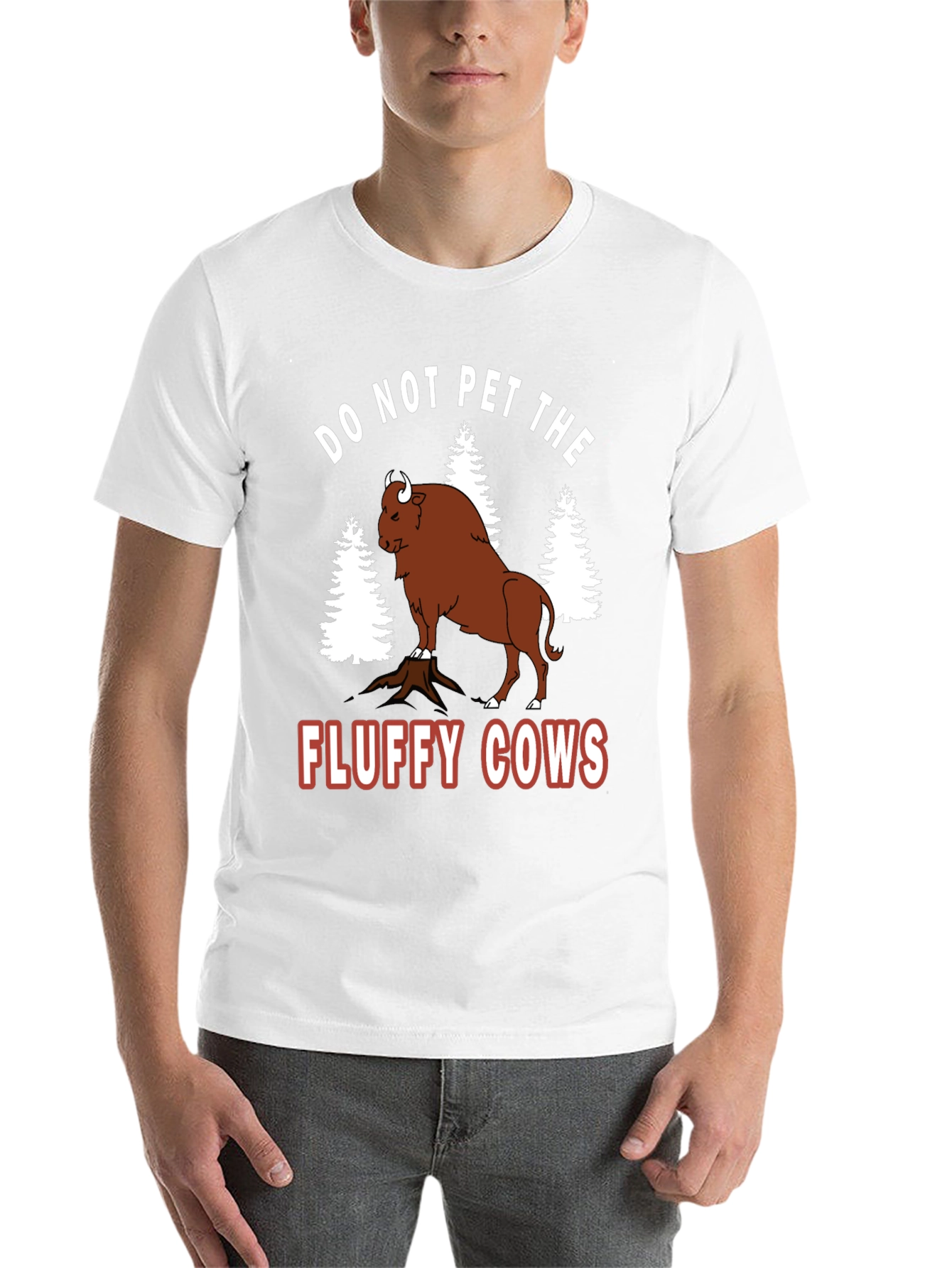 Black Do Not Pet the Fluffy Cows Bison Graphic Tee view 14