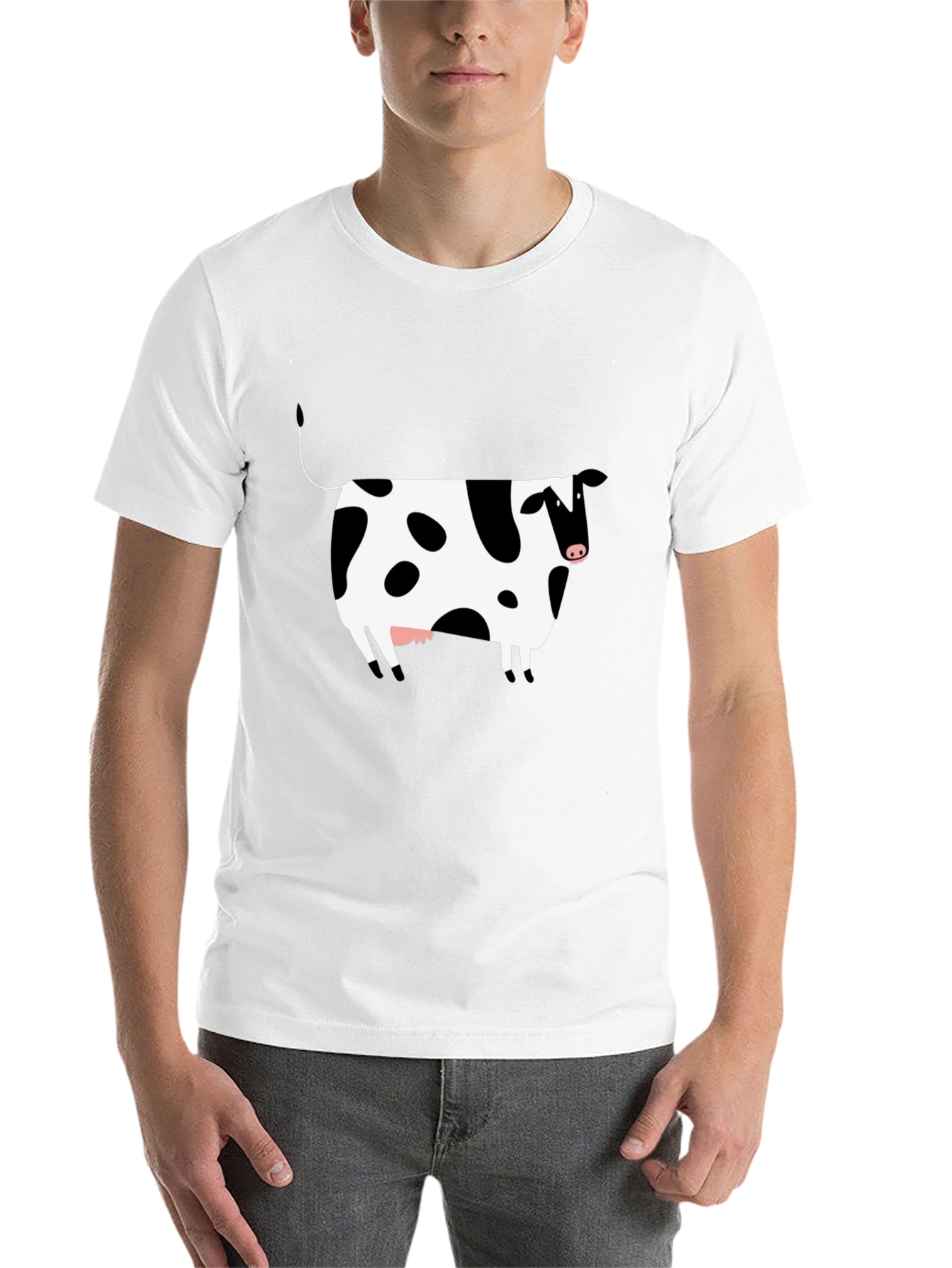 Black Black Cow Print T-Shirt - Unisex view 14