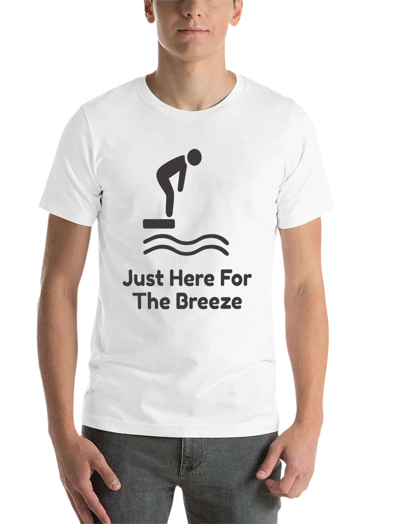 Black Just Here For The Breeze Funny Diver T-Shirt view 14