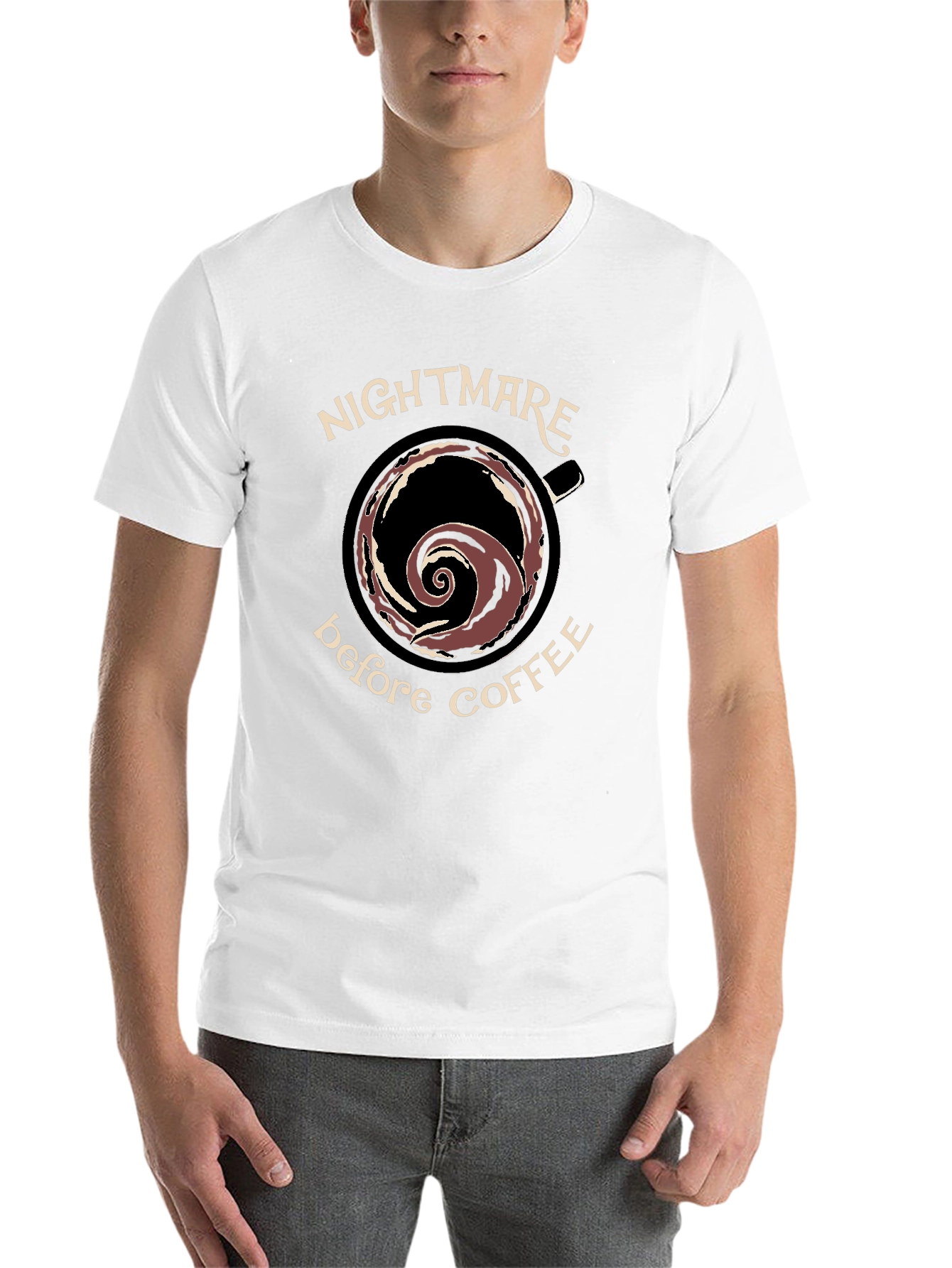 Black Nightmare Before Coffee Black Graphic T-Shirt view 14