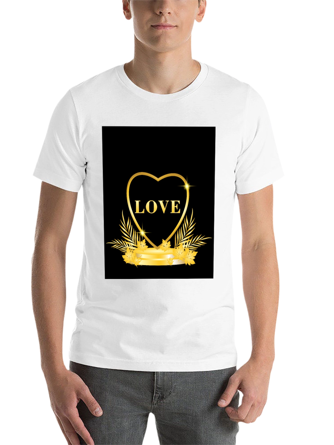 Black Love Heart Graphic Tee - Black Casual T-Shirt view 14