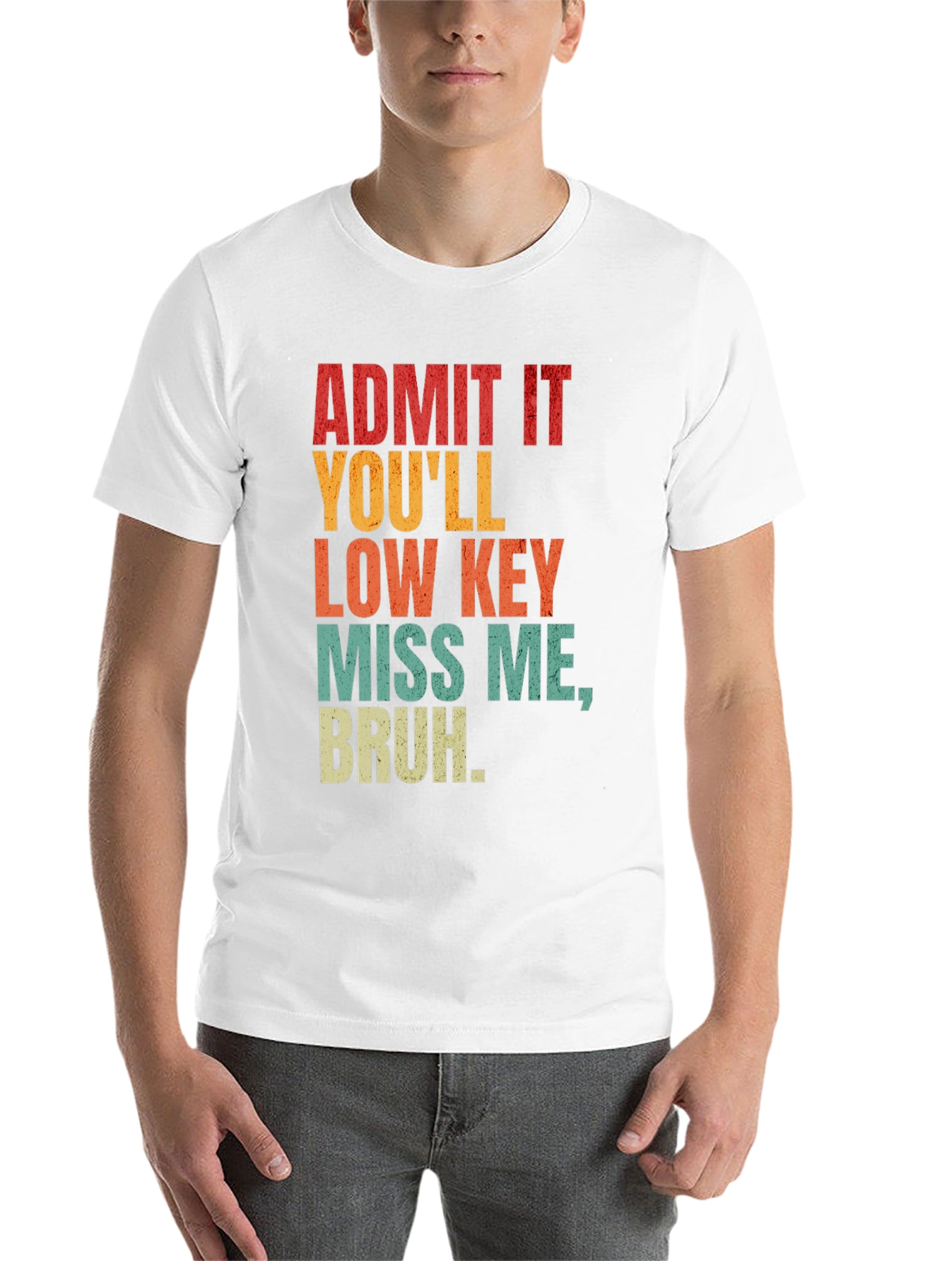 Black Admit It You'll Miss Me Bruh Graphic Tee view 14