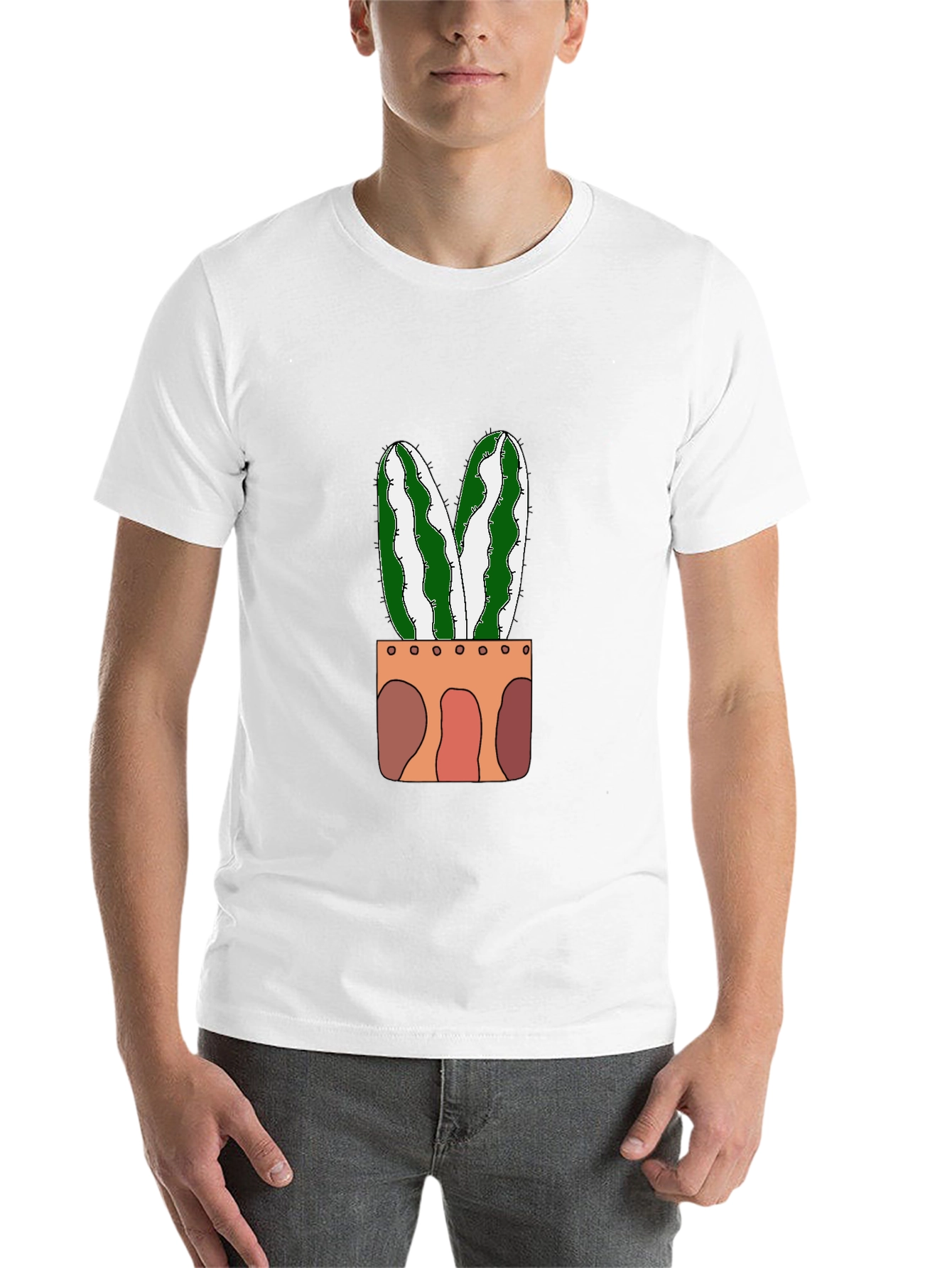 Black Cactus Plant Graphic Tee - Trendy & Unique view 14