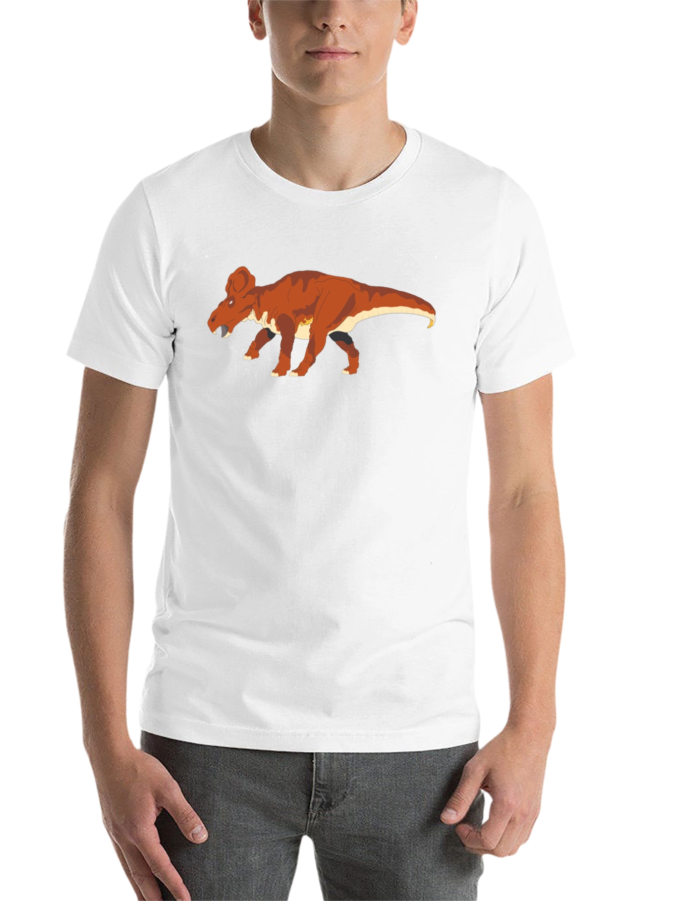 Black Pachycephalosaurus Dinosaur Graphic Tee view 14