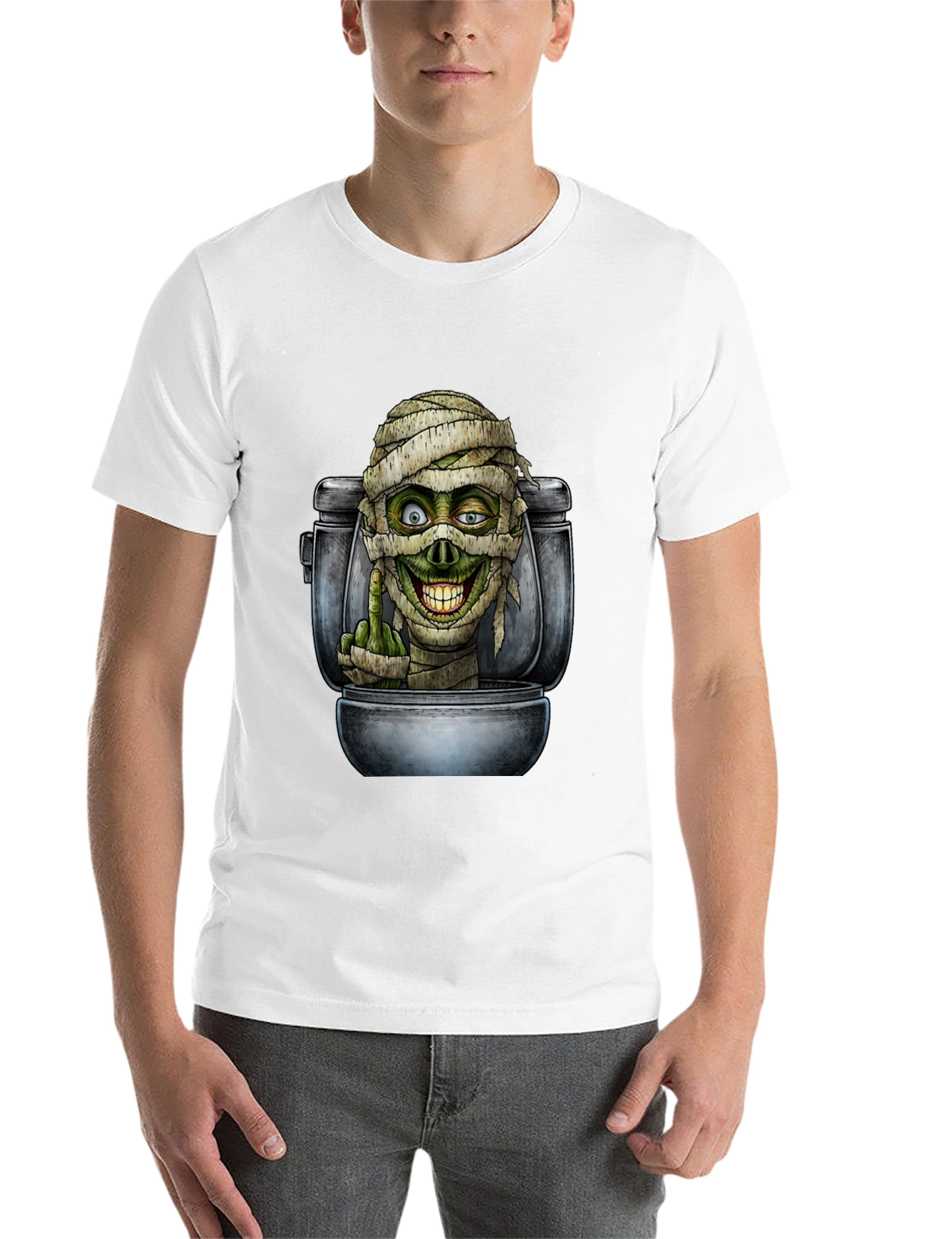 Black Toilet Mummy Graphic T-Shirt view 14