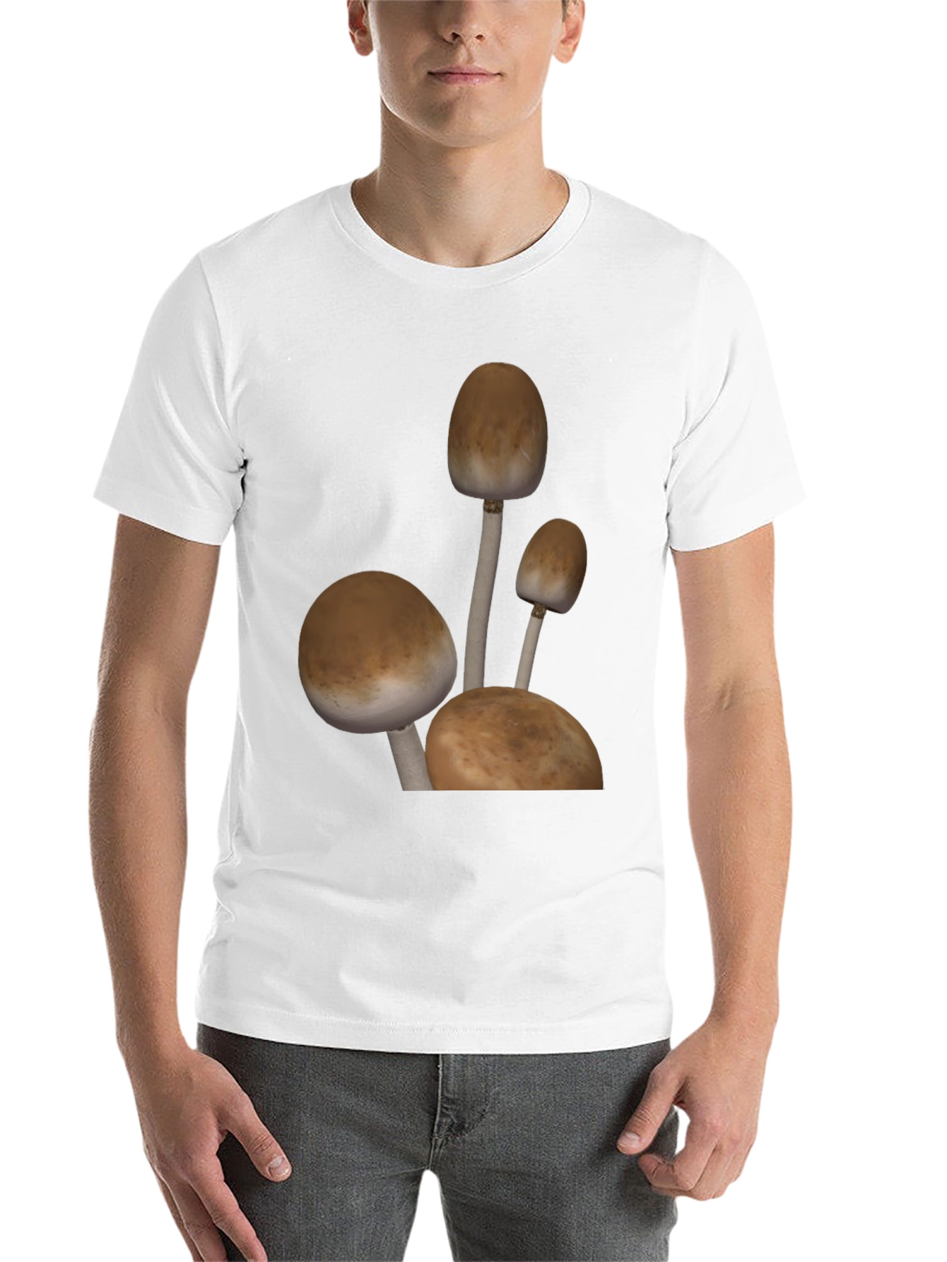 Black Mushroom Graphic Tee - Black Cotton Blend view 14