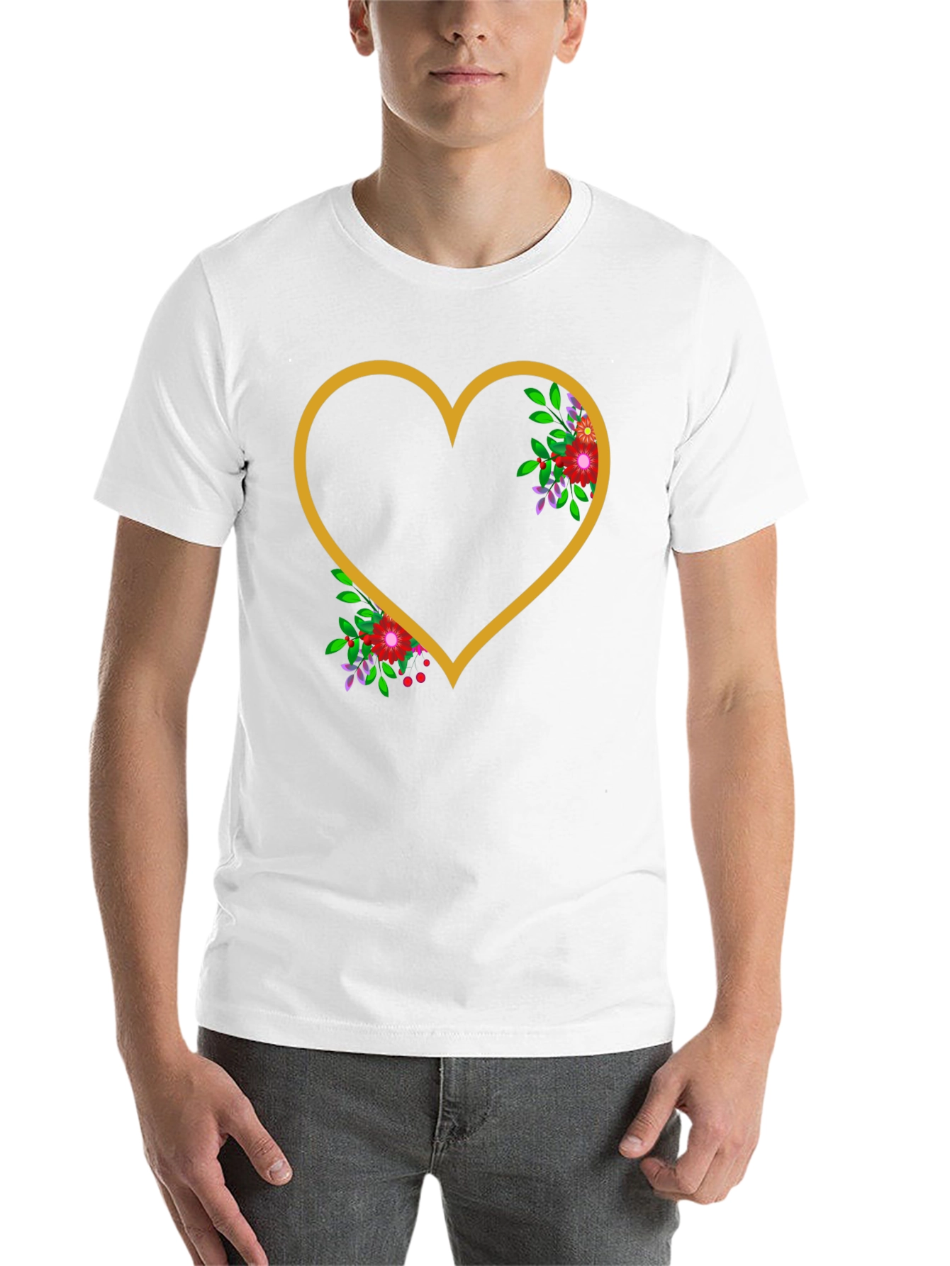 Black Floral Heart Graphic Tee - Stylish Comfort view 14