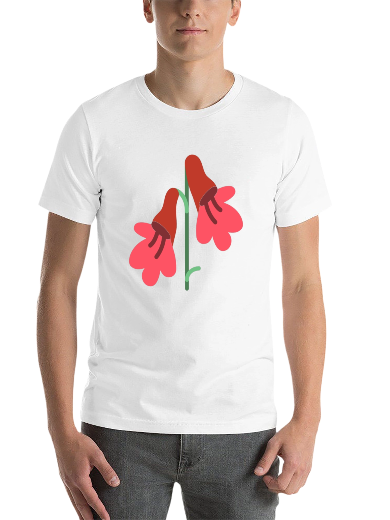 Black Floral Graphic Print Men's T-Shirt view 14