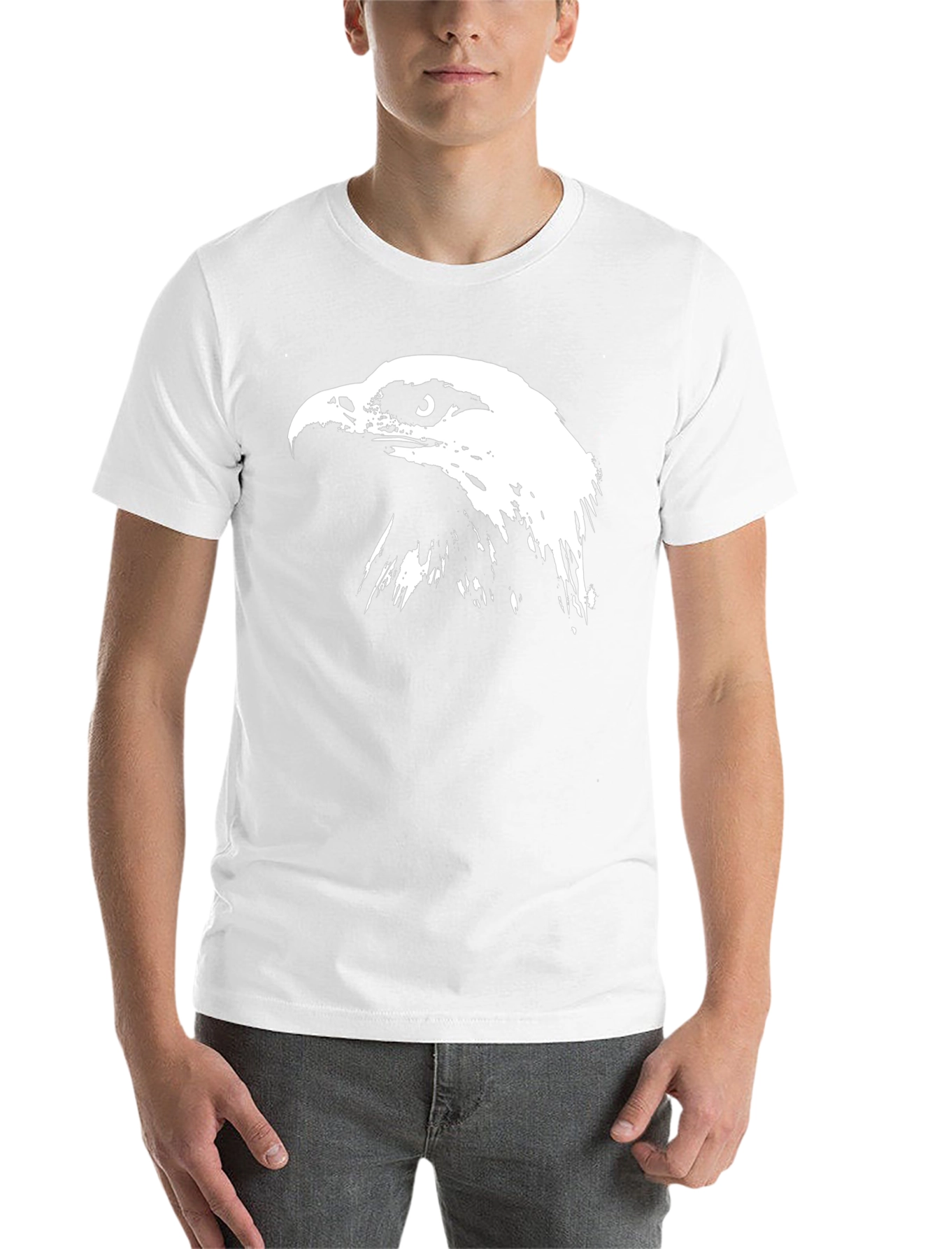 Black Black T-Shirt with Bold Eagle Graphic Print view 14