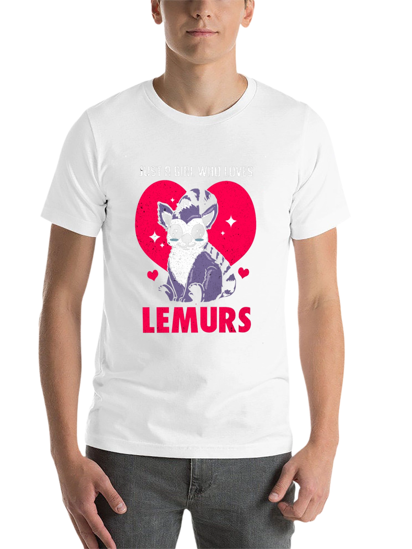 Black Just a Girl Who Loves Lemurs T-Shirt view 14