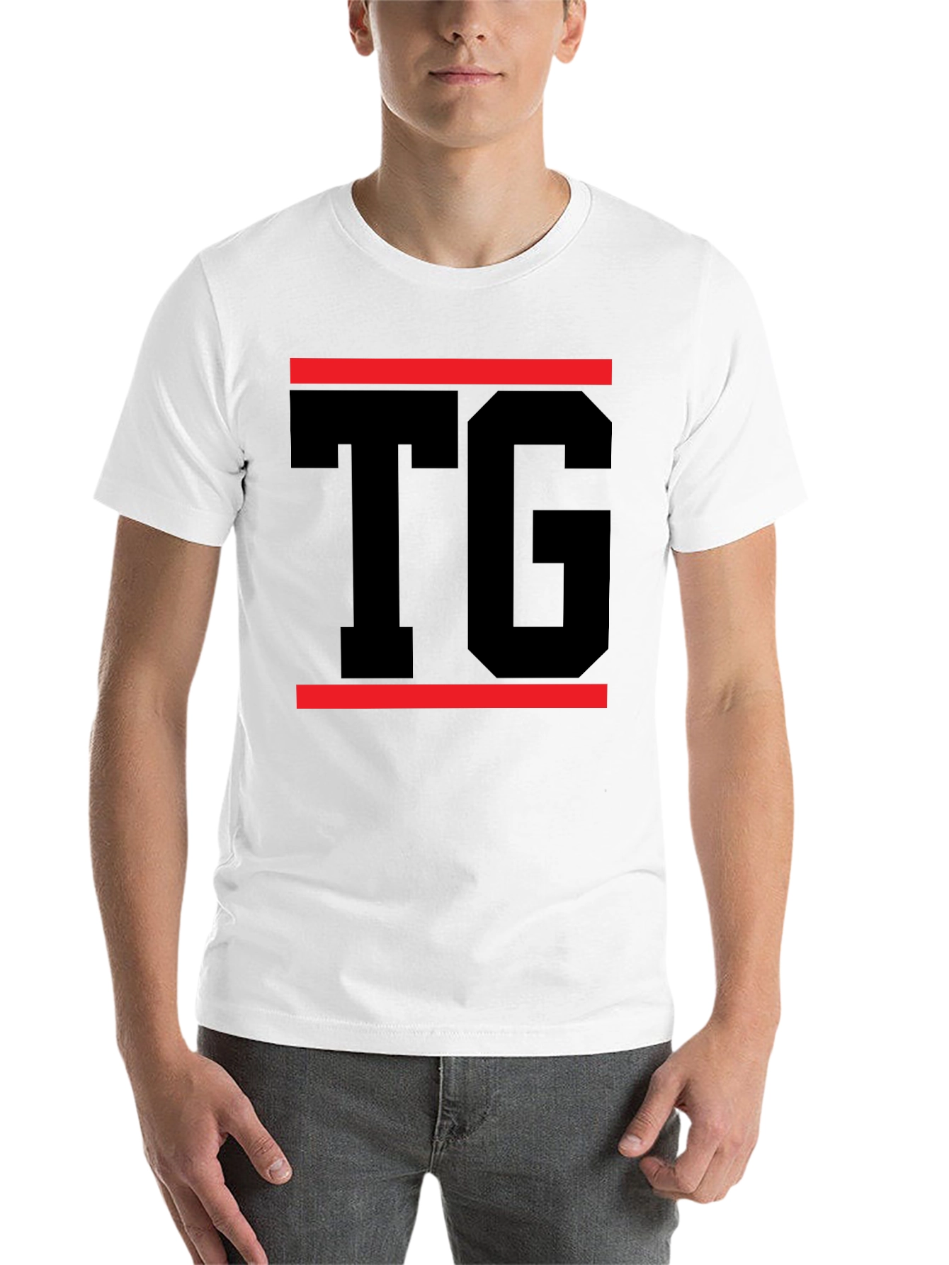 Black Black T-Shirt with Bold TG Graphic Design view 14