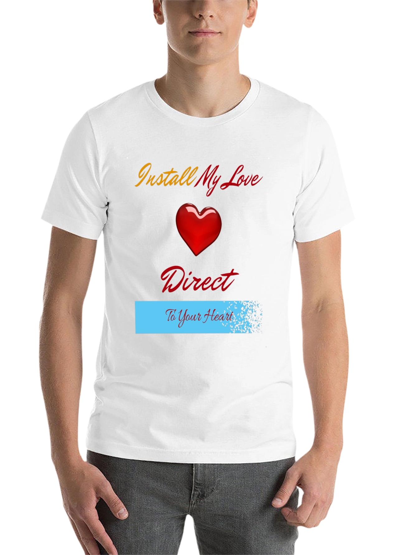 Black Install My Love Direct to Your Heart T-Shirt view 14