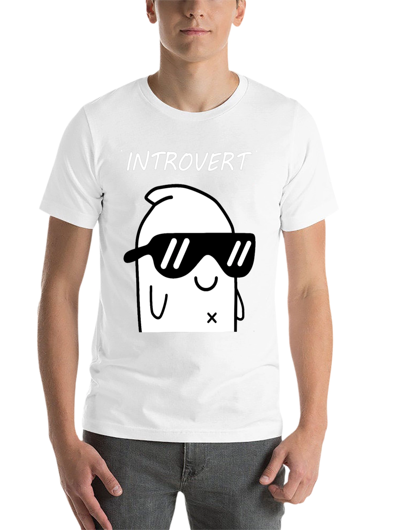 Black Introvert Graphic T-Shirt - Cool & Comfy Black Tee view 14