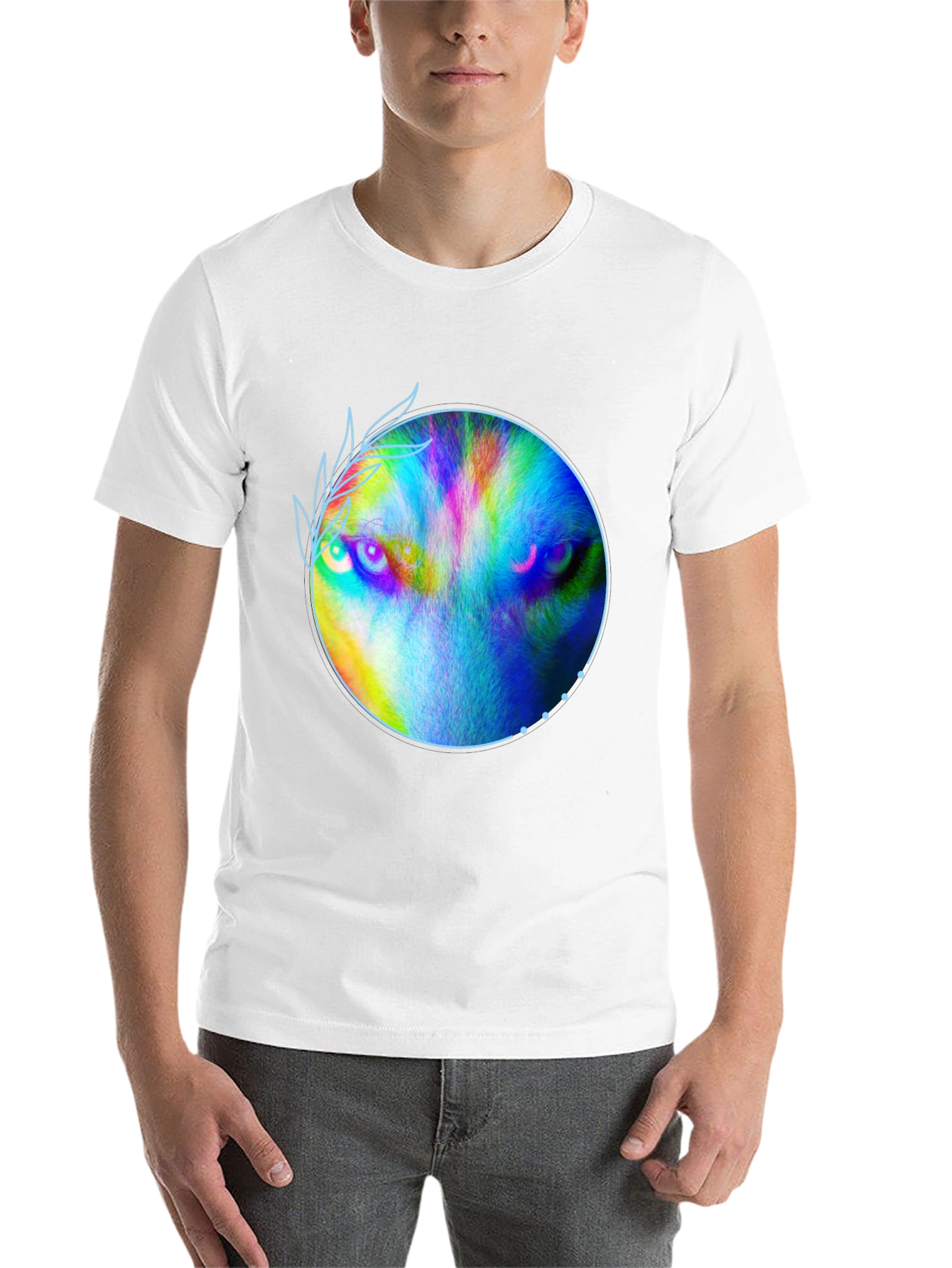 Black Wolf Eyes T-Shirt - Artistic Graphic Tee view 14