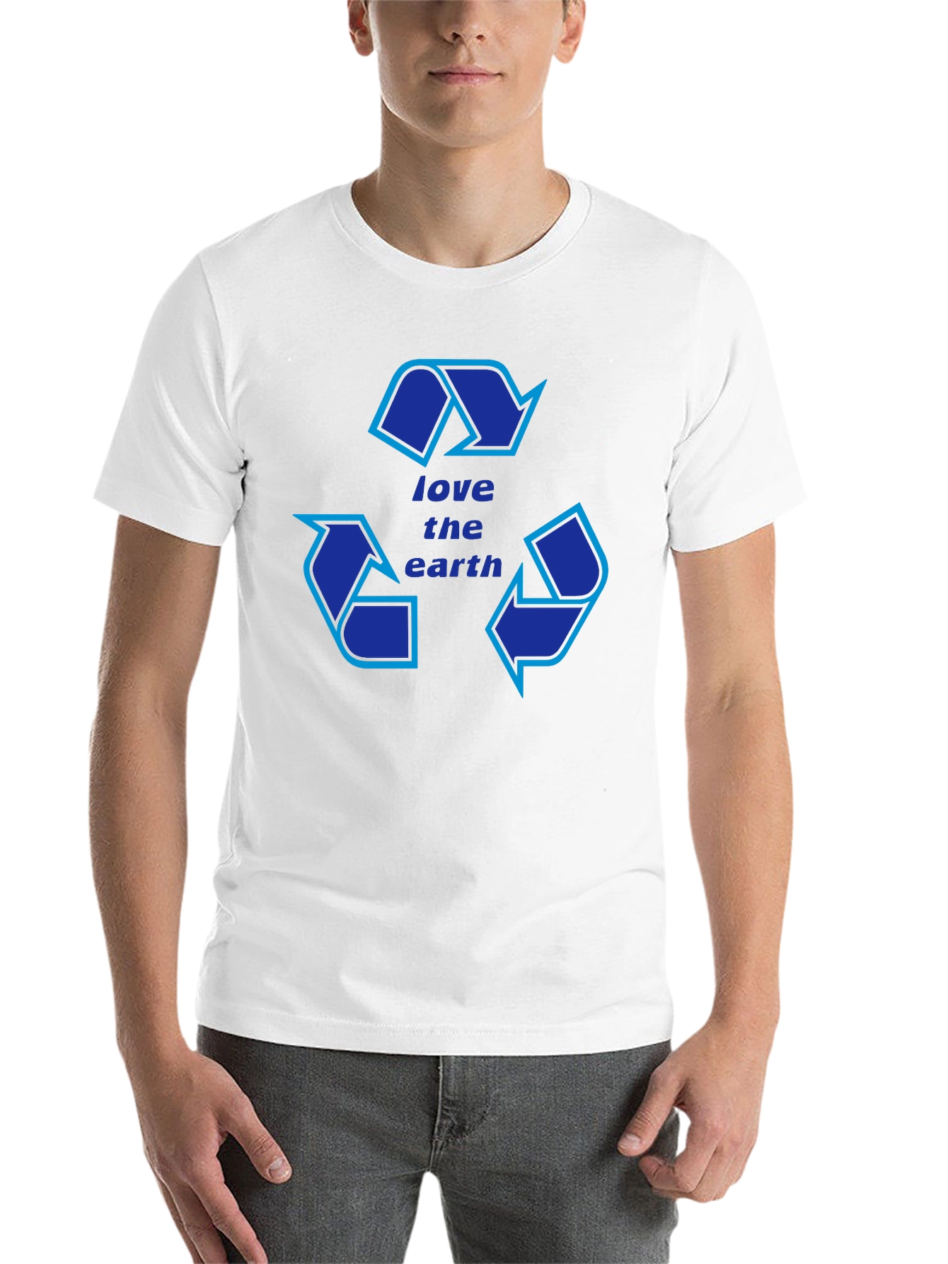 Black Love the Earth Recycle Symbol T-Shirt view 14