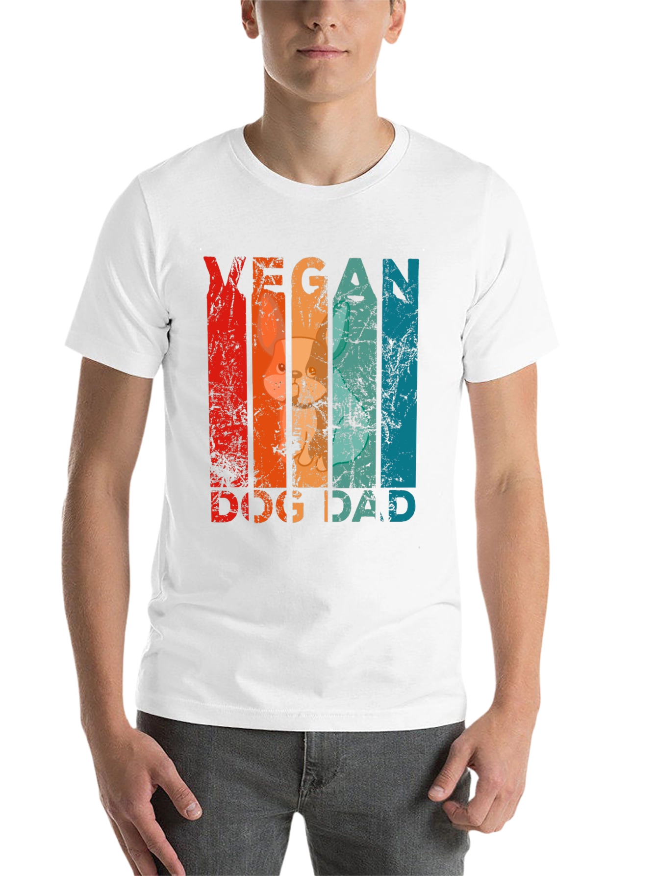 Black Vegan Dog Dad Graphic T-Shirt - Animal Lover Tee view 14