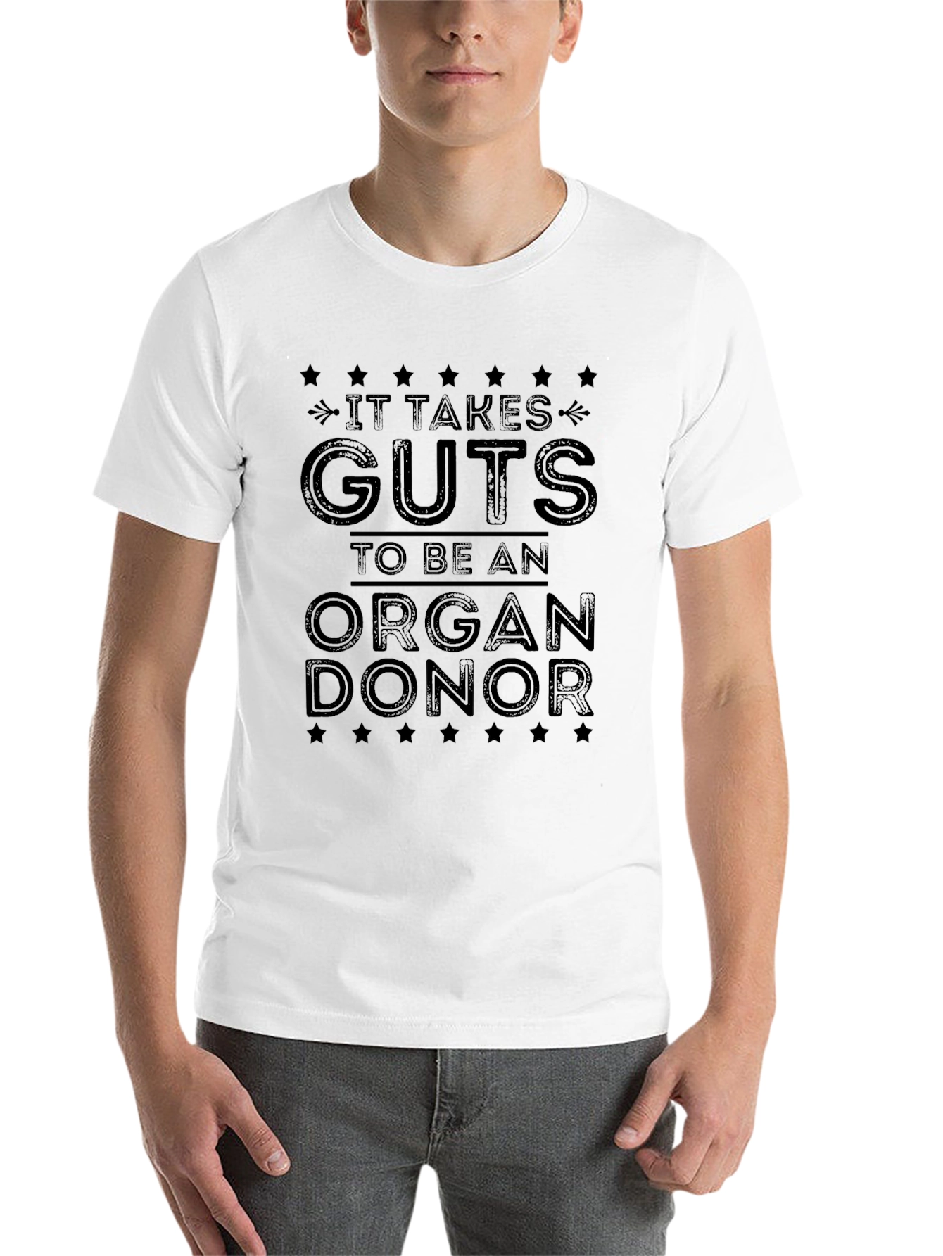 Black It Takes Guts Organ Donor Black Graphic T-Shirt view 14