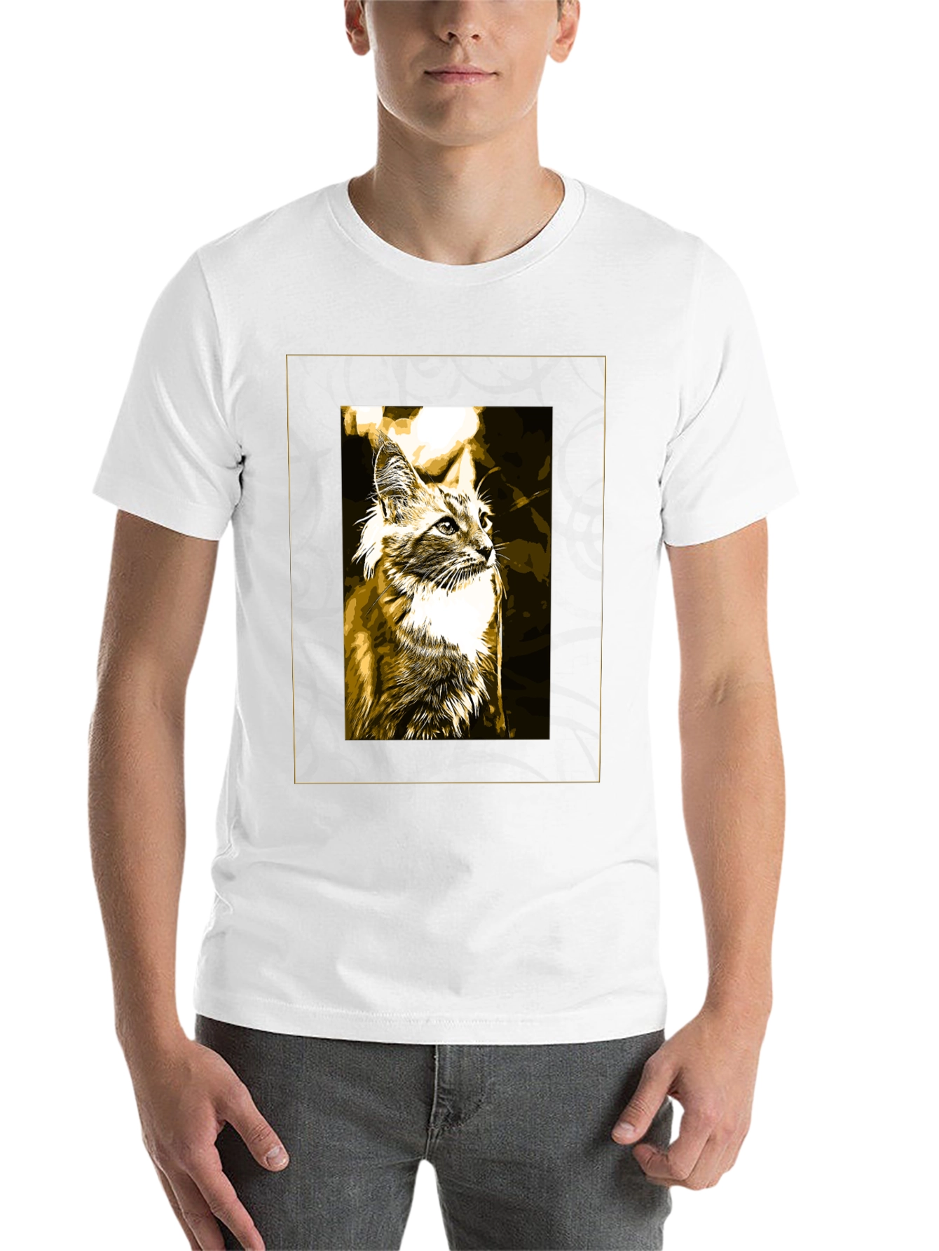 Black Cat Graphic Print Tee - Cool Black T-Shirt view 14